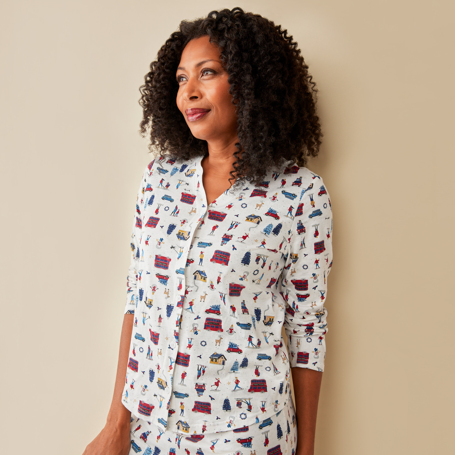 Festive Village Print Pyjama Set