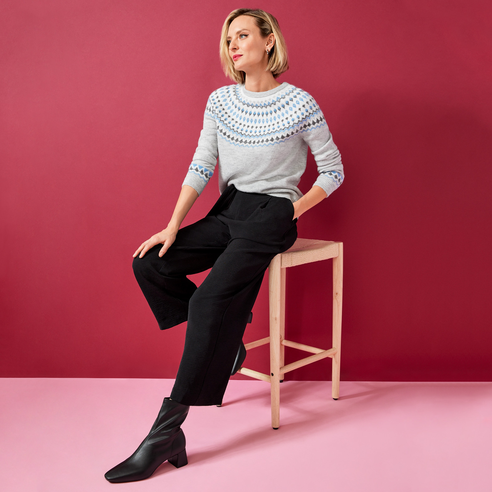 Petite - Fairisle Crewneck Sweater