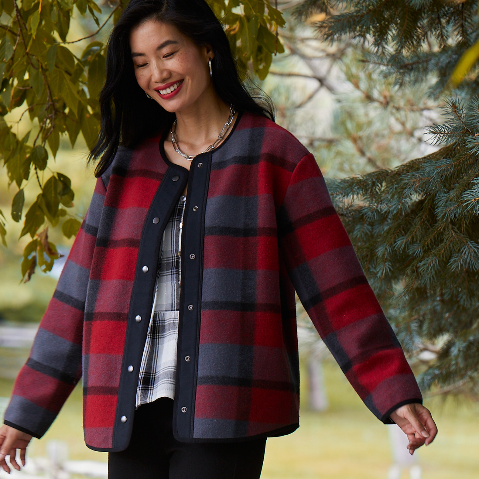 Plaid Fleece Jacket