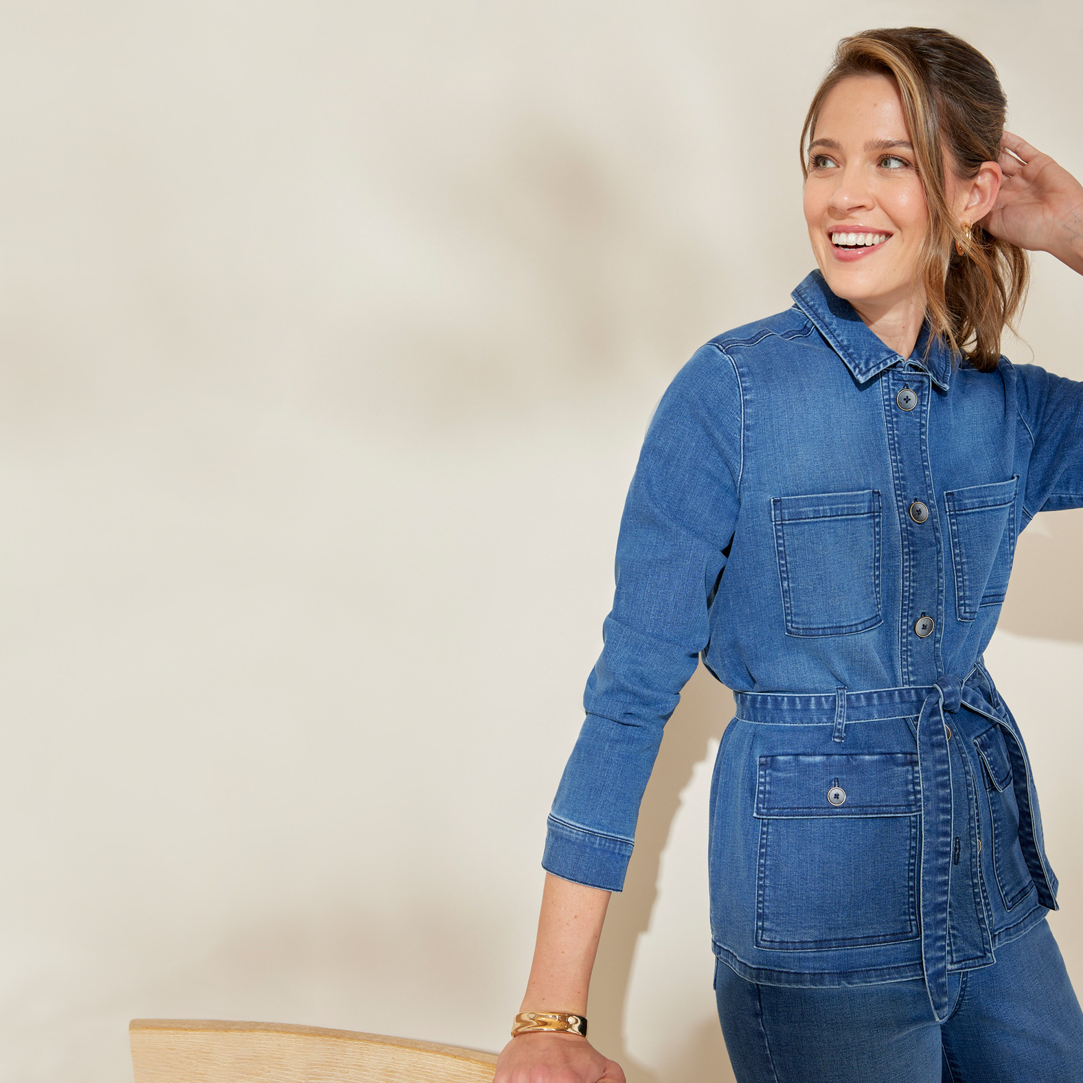 Belted Denim Jacket