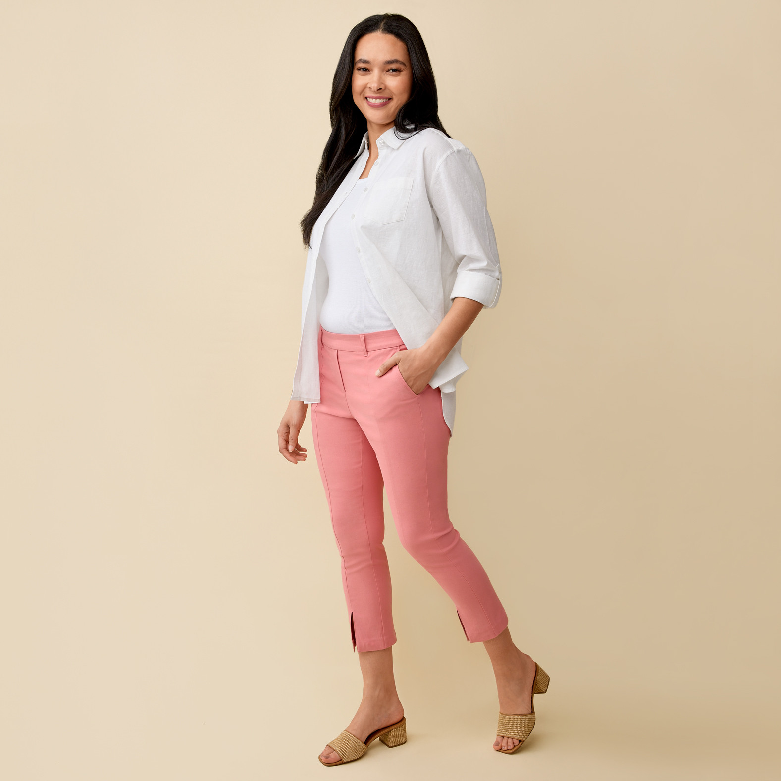 Comfort Crop Pant - Seashell Pink