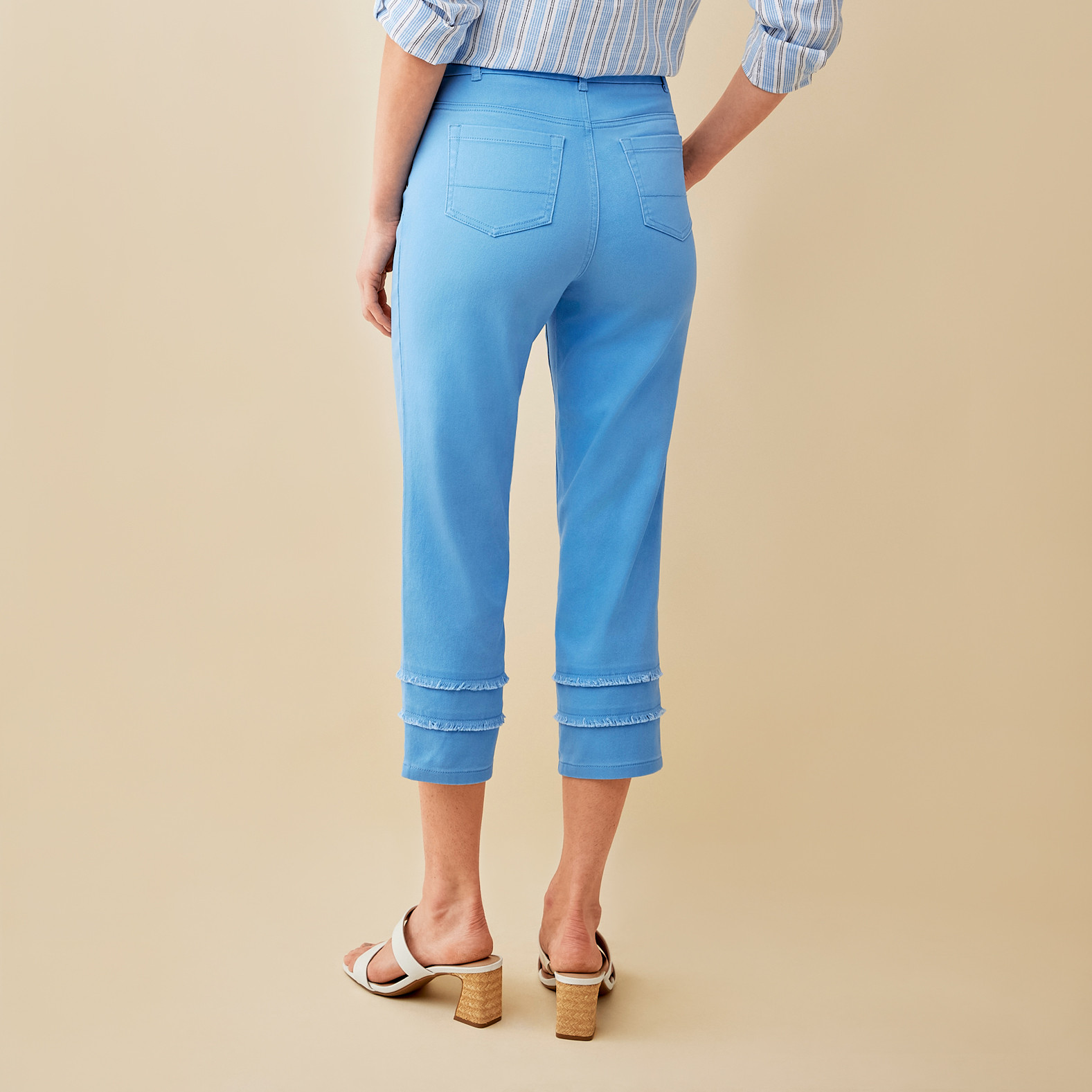Comfort Crop with Fray Detail Back View