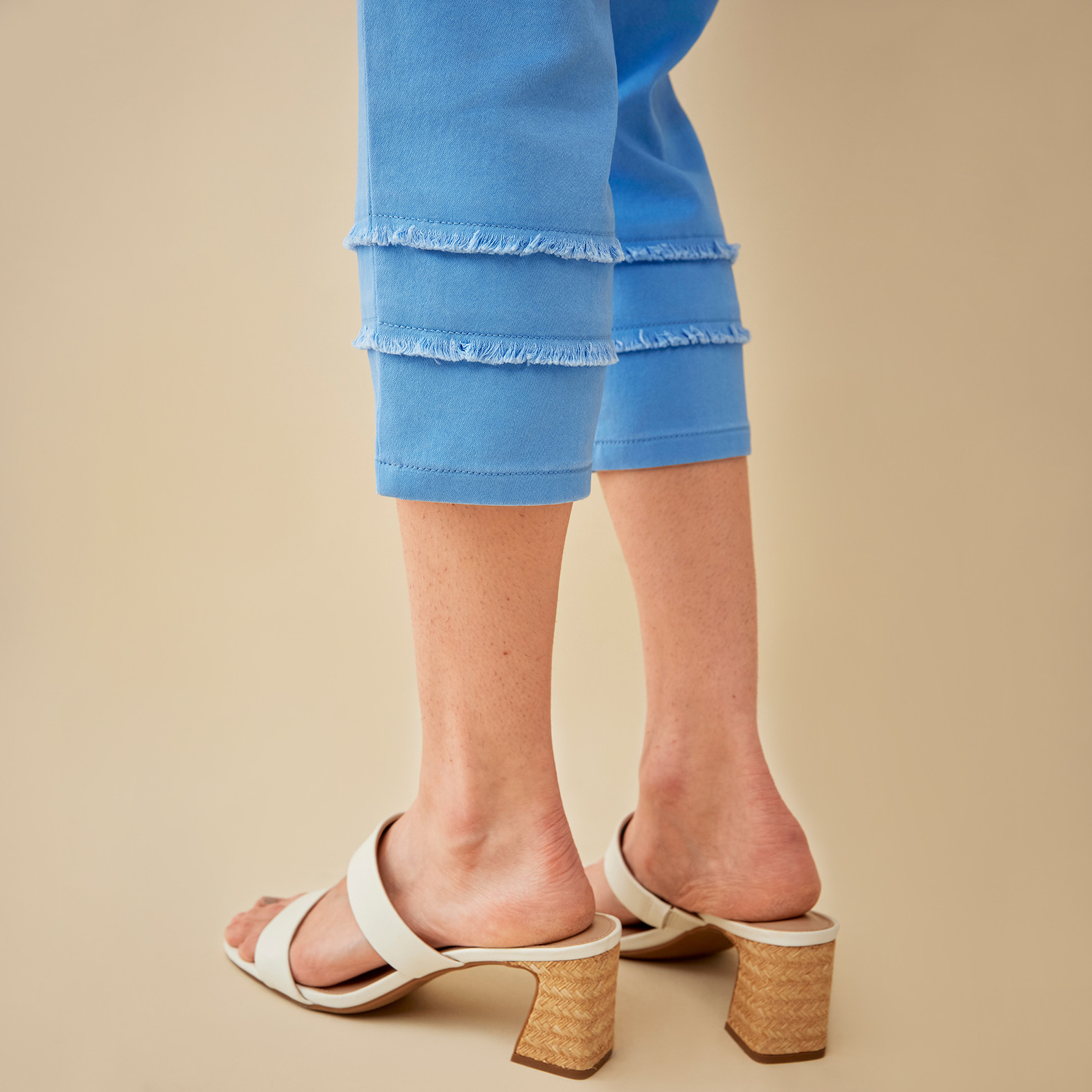 Comfort Crop with Fray Detail Close Up