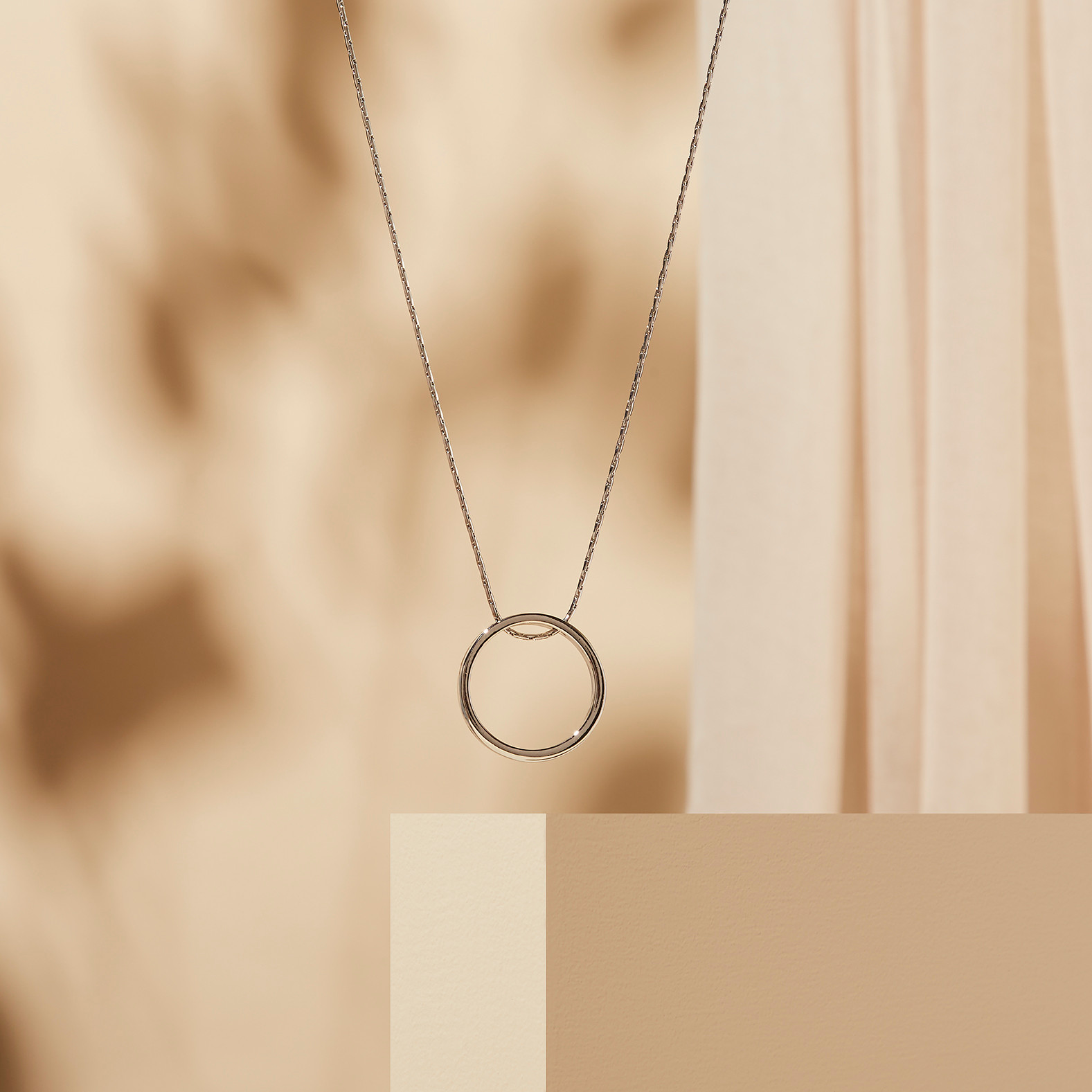 Short Necklace with Circle Pendant