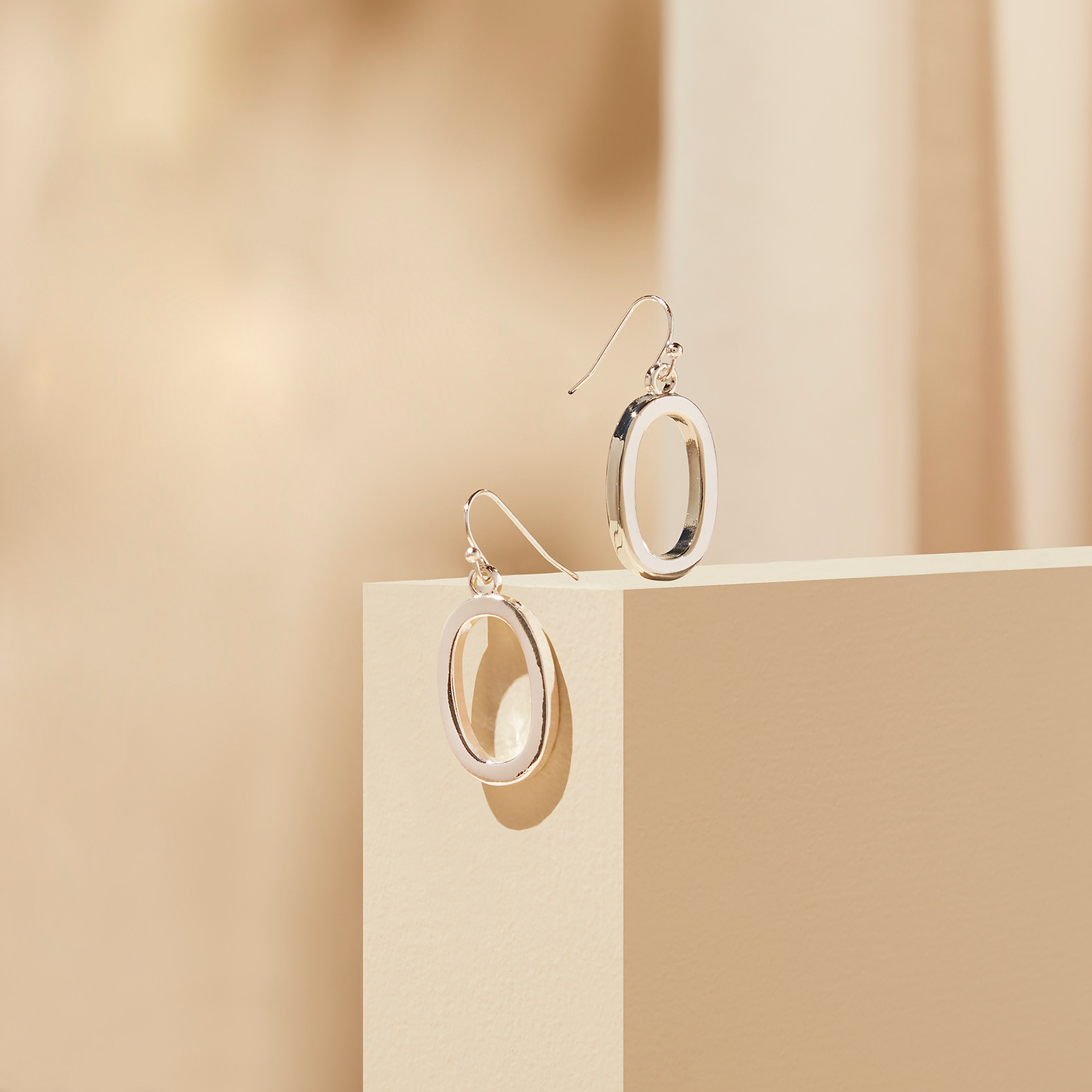 Oval Drop Earrings