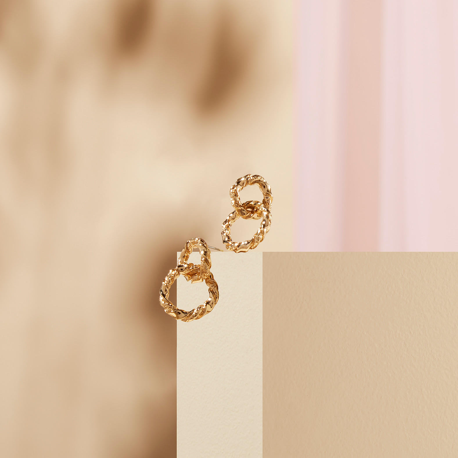 Double Circle Drop Earrings