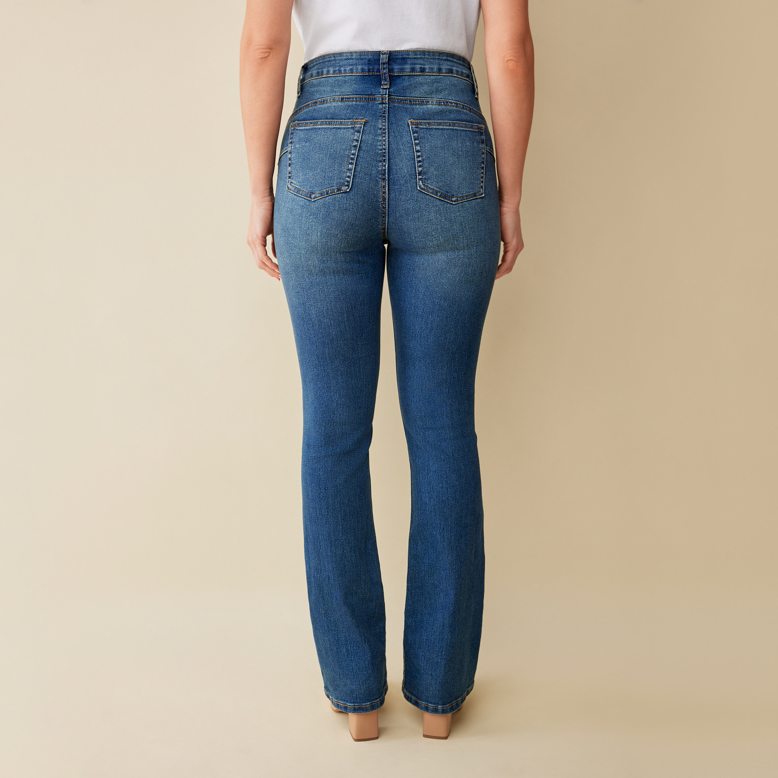 High Waisted Soft Flare Jean Back View