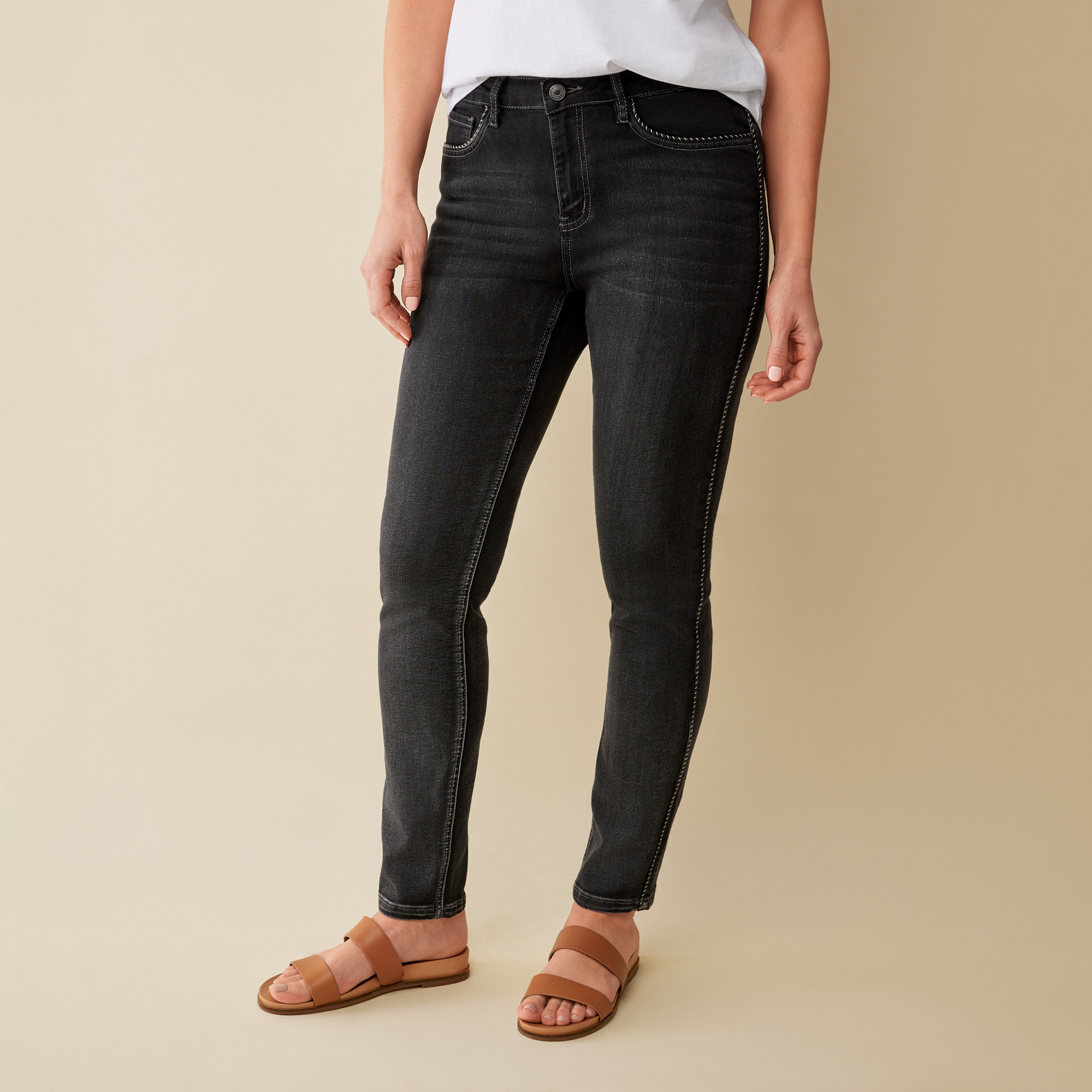Rope Detail Black Jean Half Body