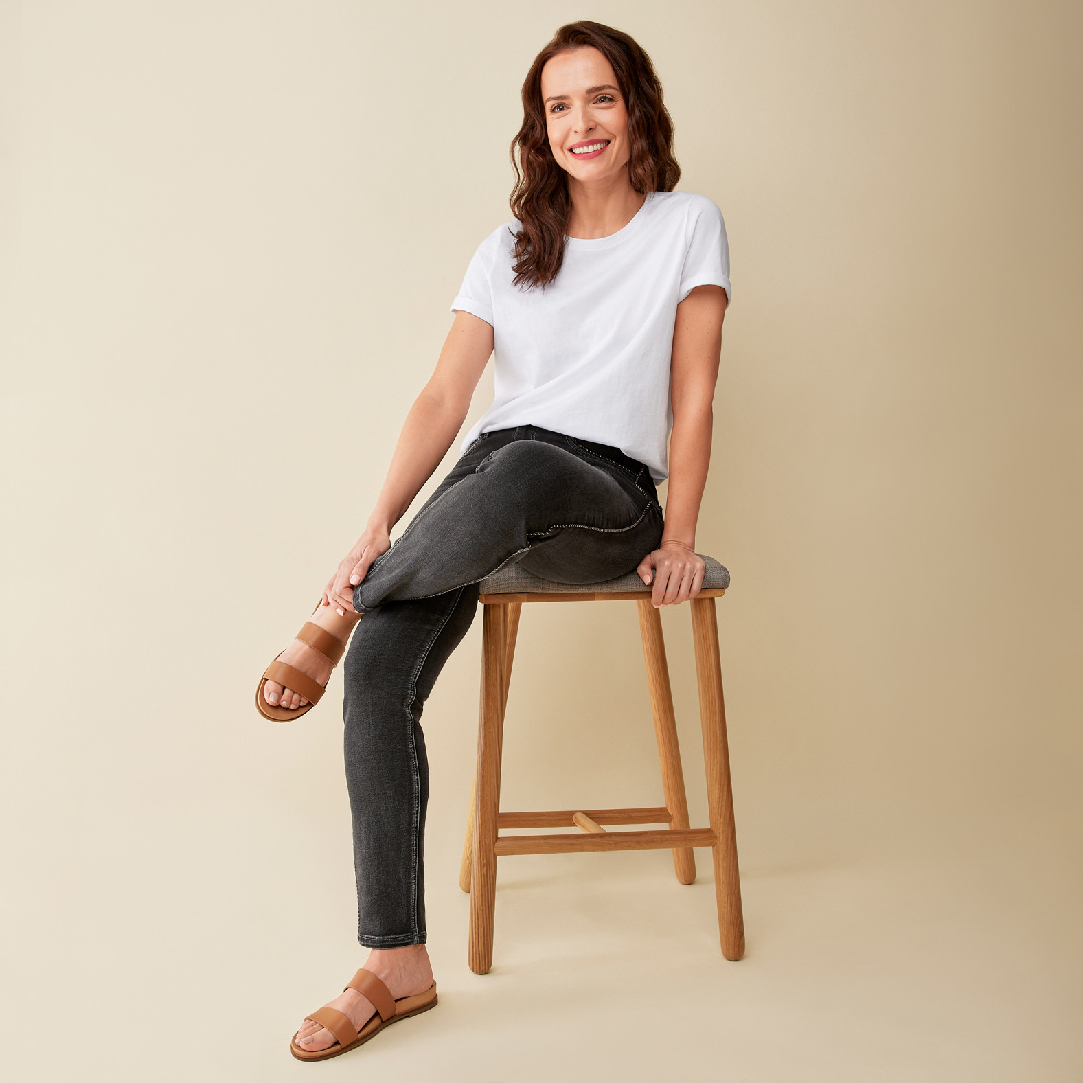 Rope Detail Black Jean Seated