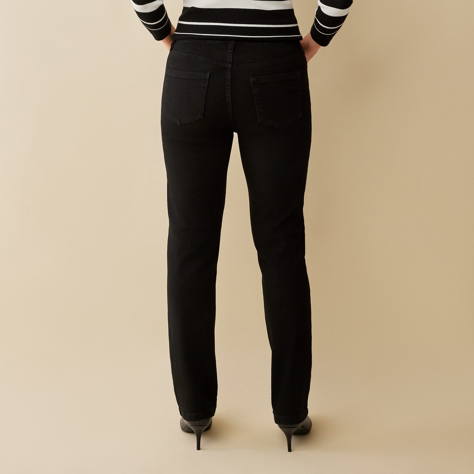Straight Leg Black Jean Back View