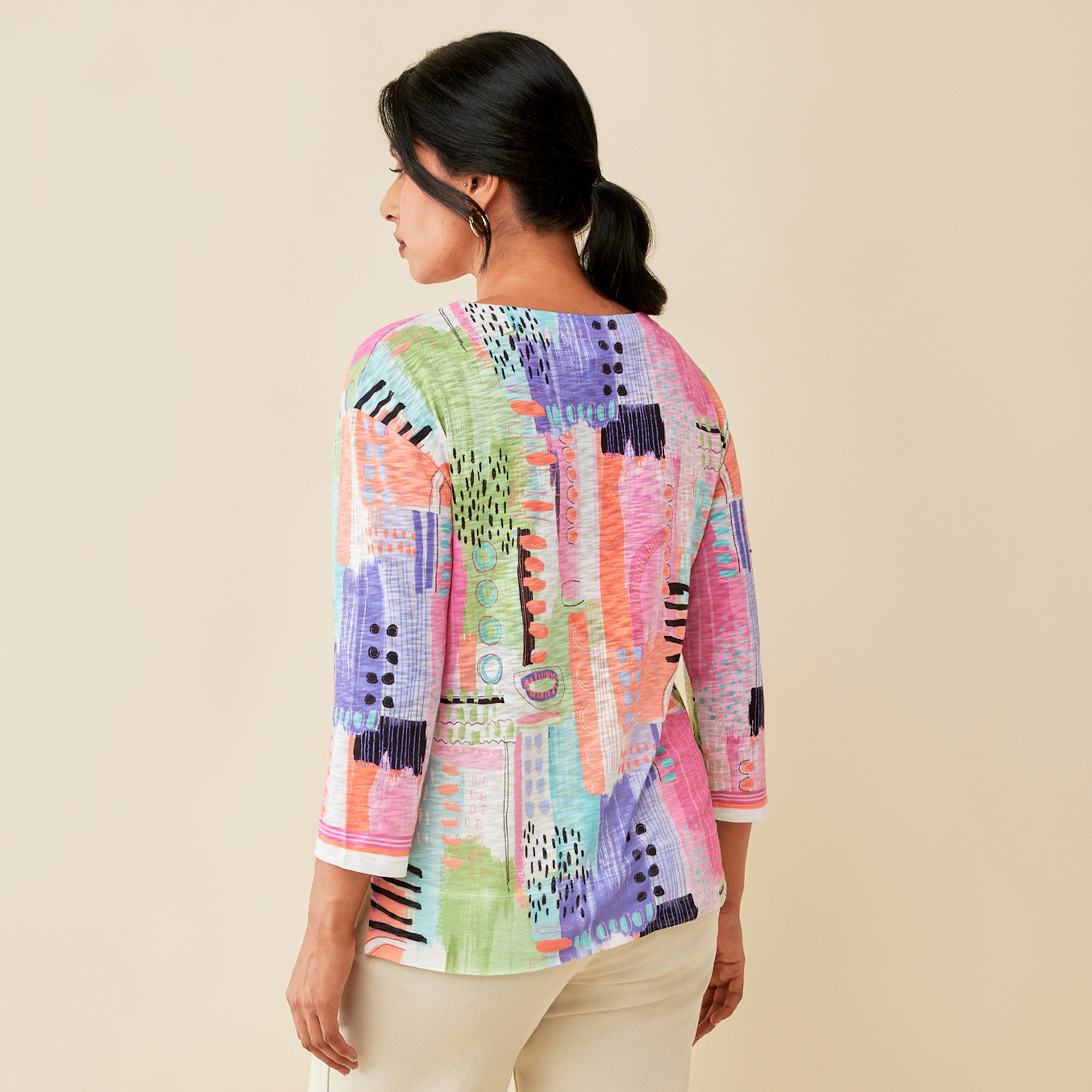 Abstract Print Sublimation Top Back View