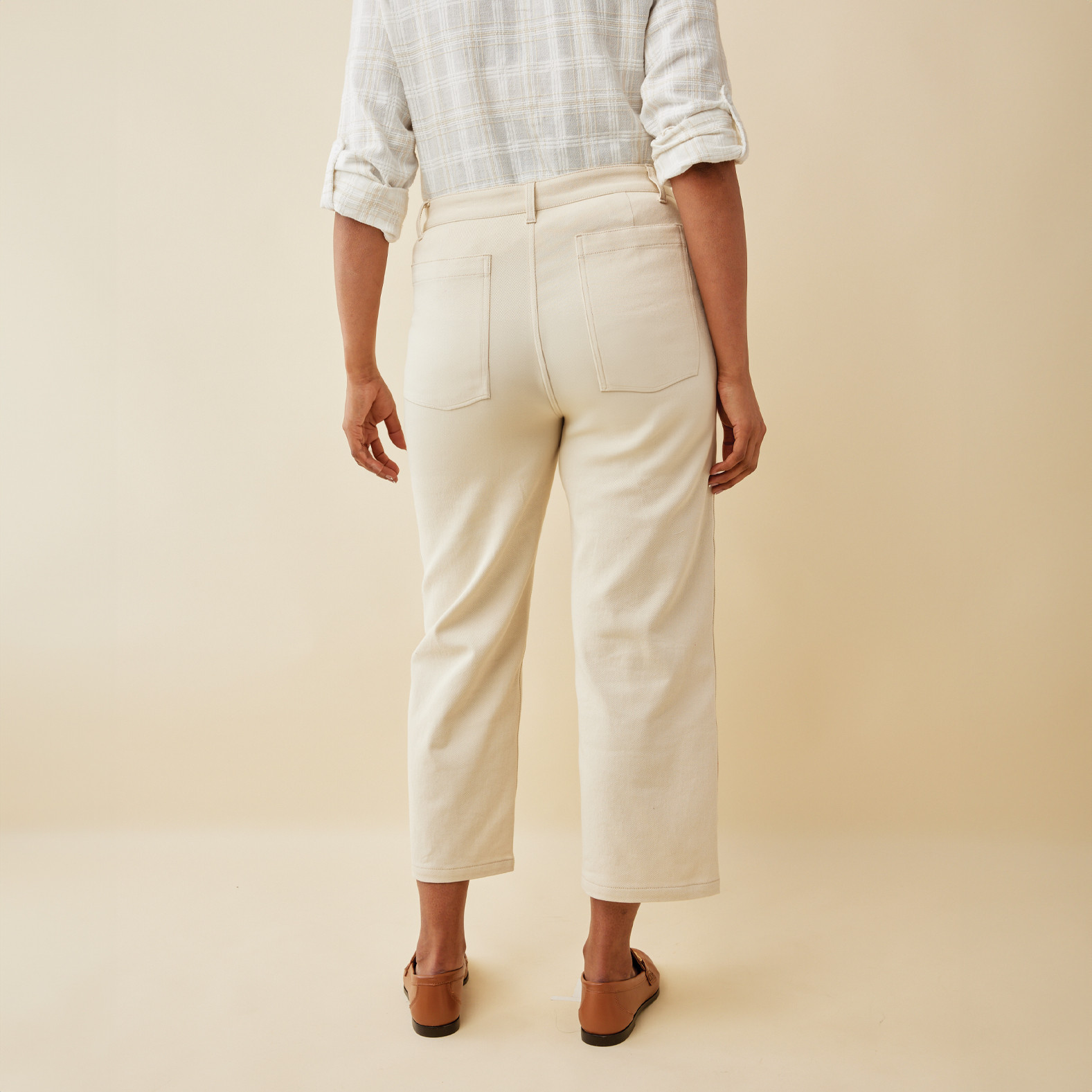 Patch Pocket Crop Pant Back View
