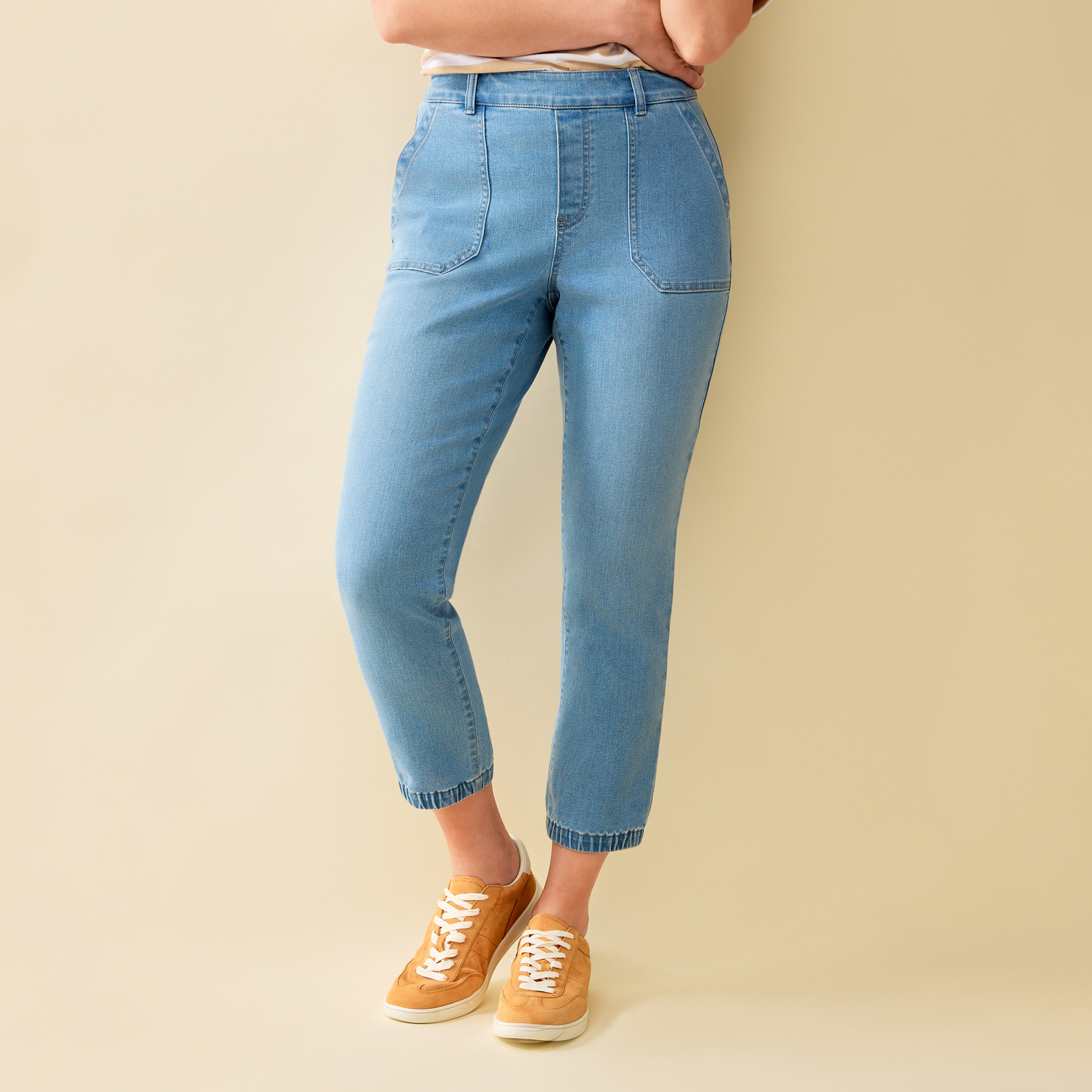 Cargo Style Denim Jogger Half Body