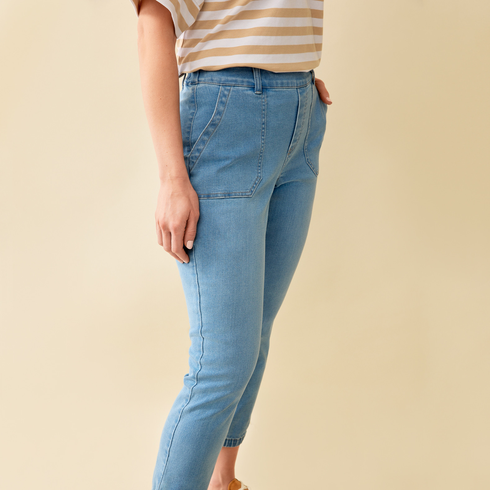 Cargo Style Denim Jogger Close Up