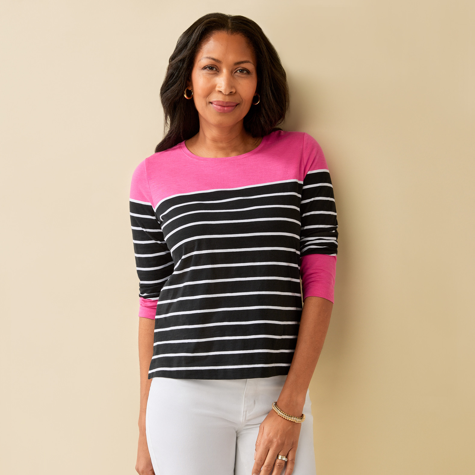 Colour Block Striped Top