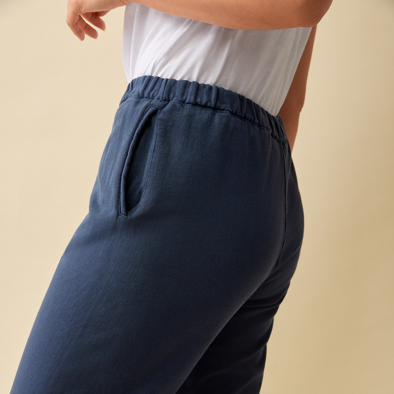 Fleece Jogger Close Up - Navy
