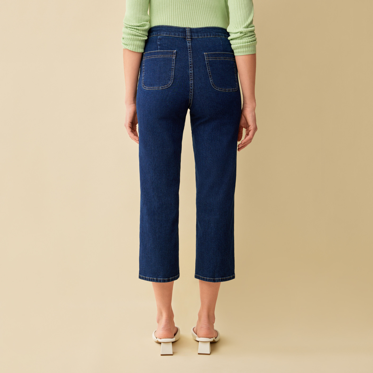 Patch Pocket Crop Jean Back View