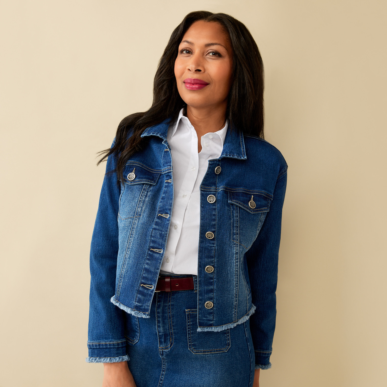 Raw Hem Short Denim Jacket