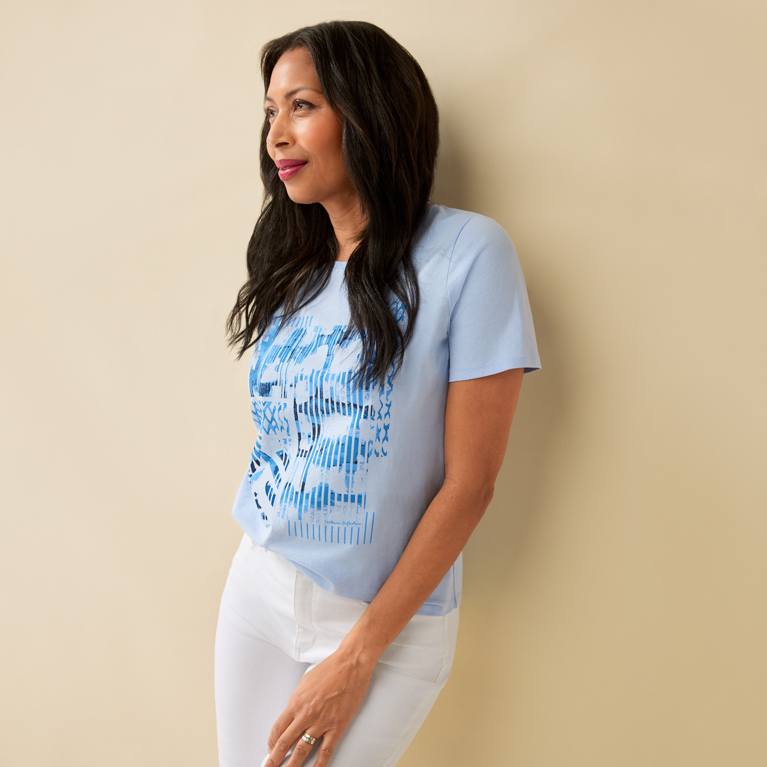 Semi Fit Patchwork Tee Side View