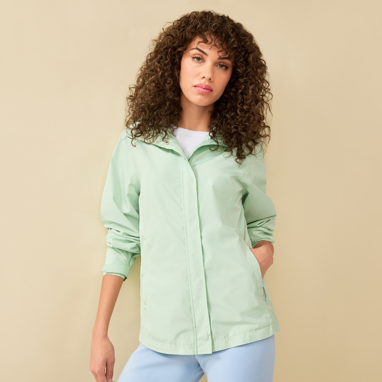 Waterproof Wind Jacket Half Body - Half Amazon Green