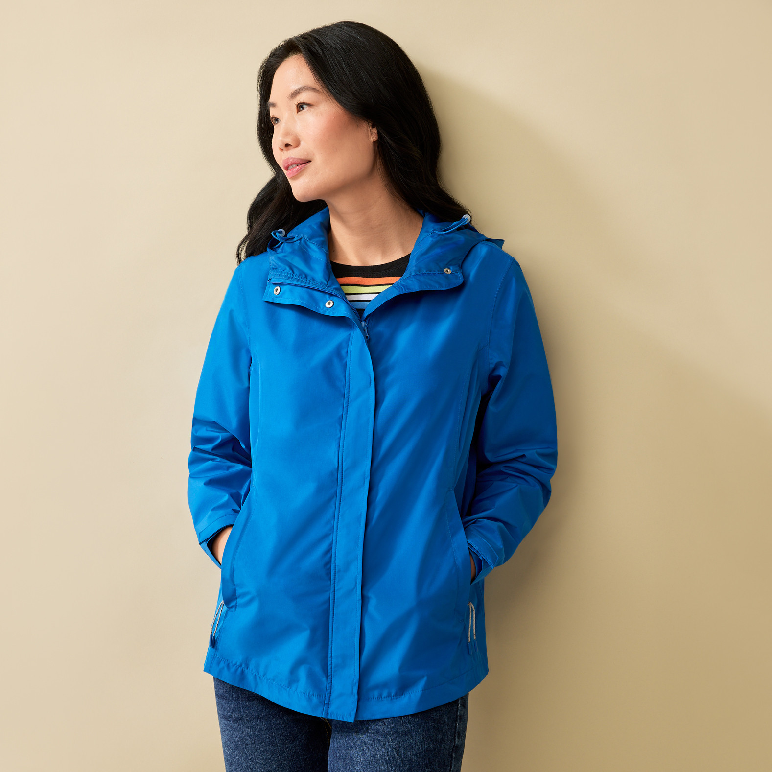 Waterproof Wind Jacket Half Body - Deep Blue