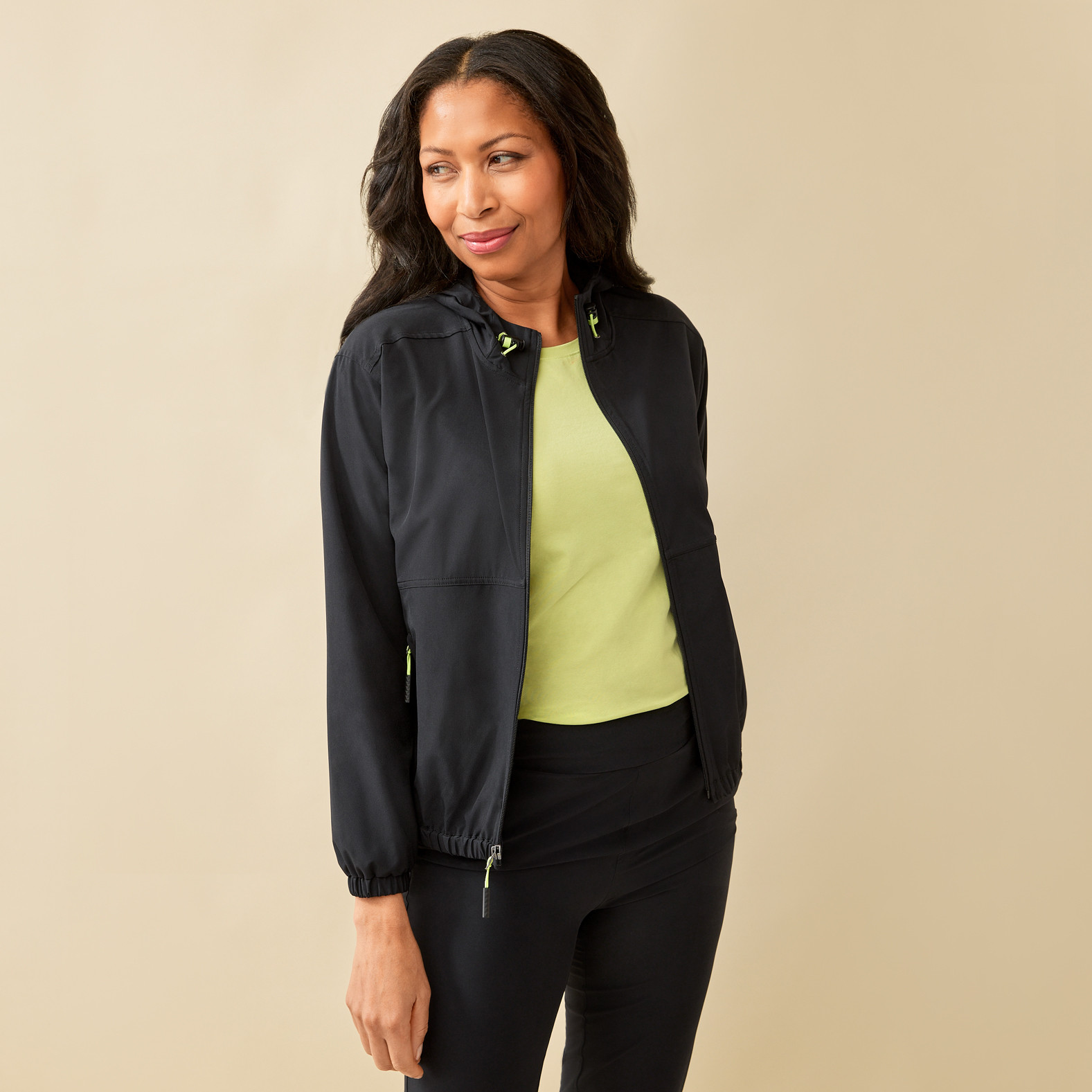 Zip Up Travel Jacket Half Body Open