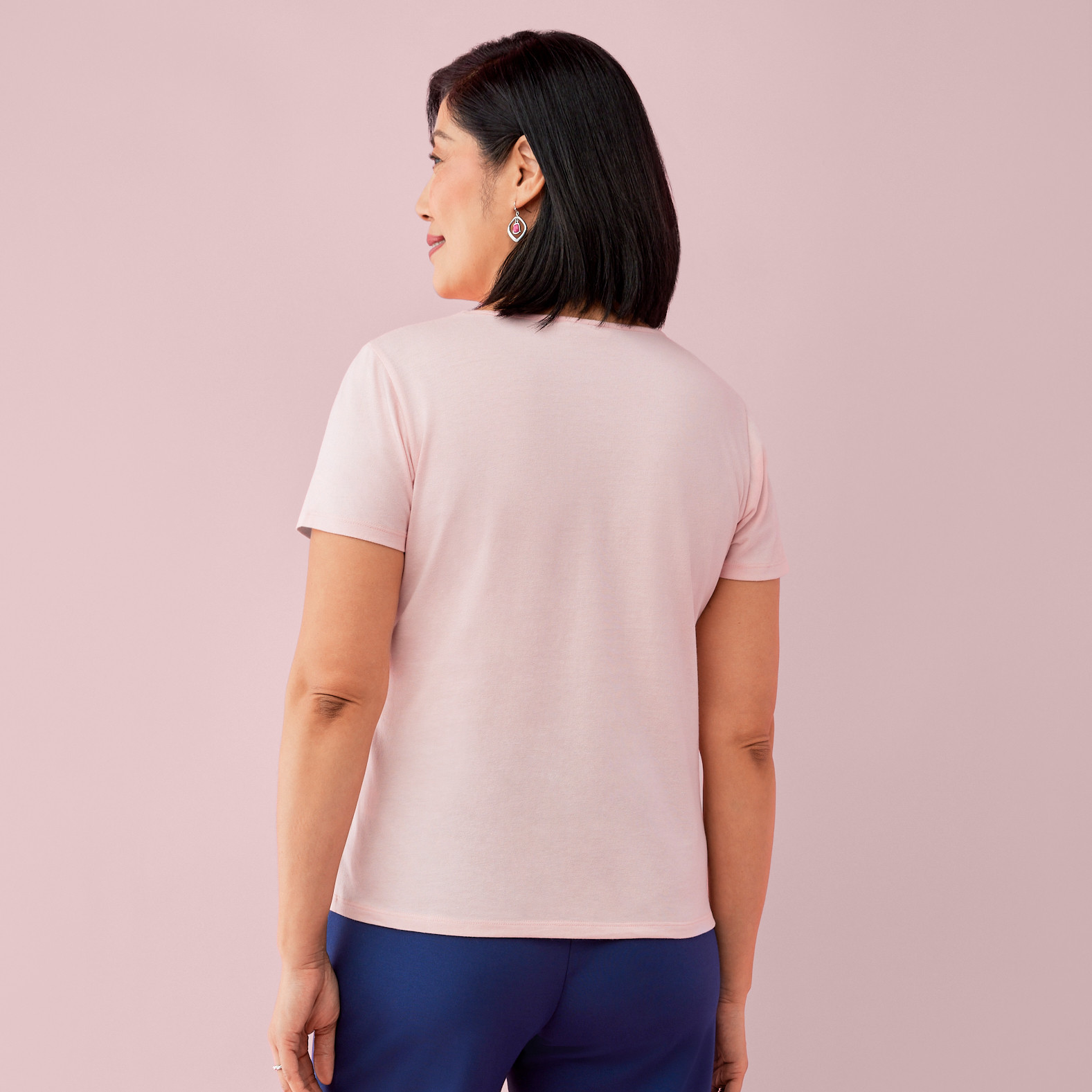 Petite - Embroidered Butterfly Top Back View