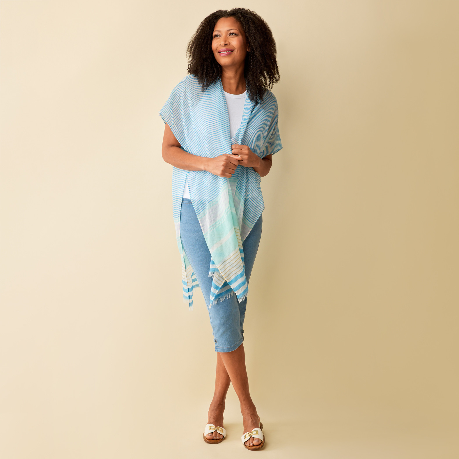Striped Ruana
