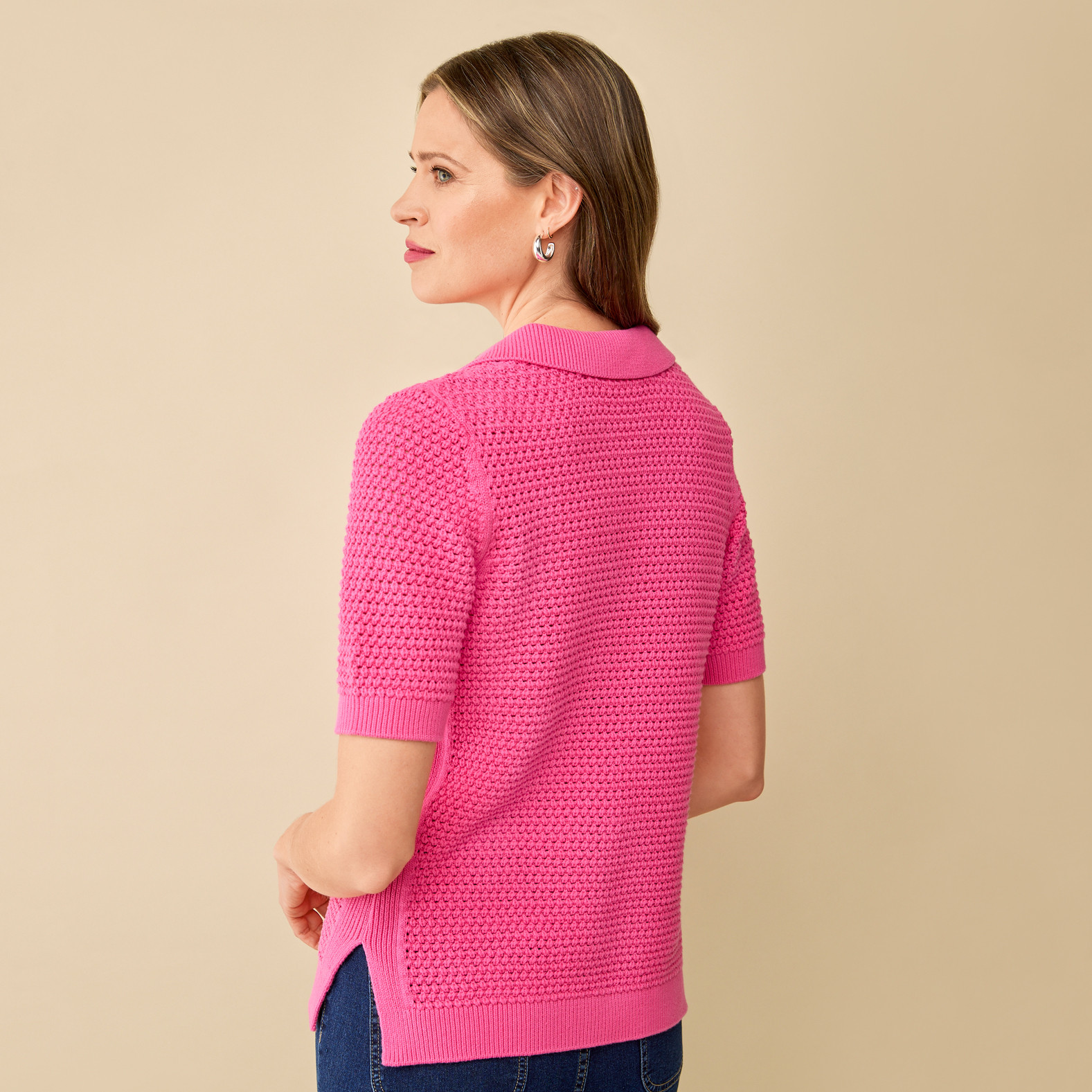 Johnny Collar Knit Top Back View