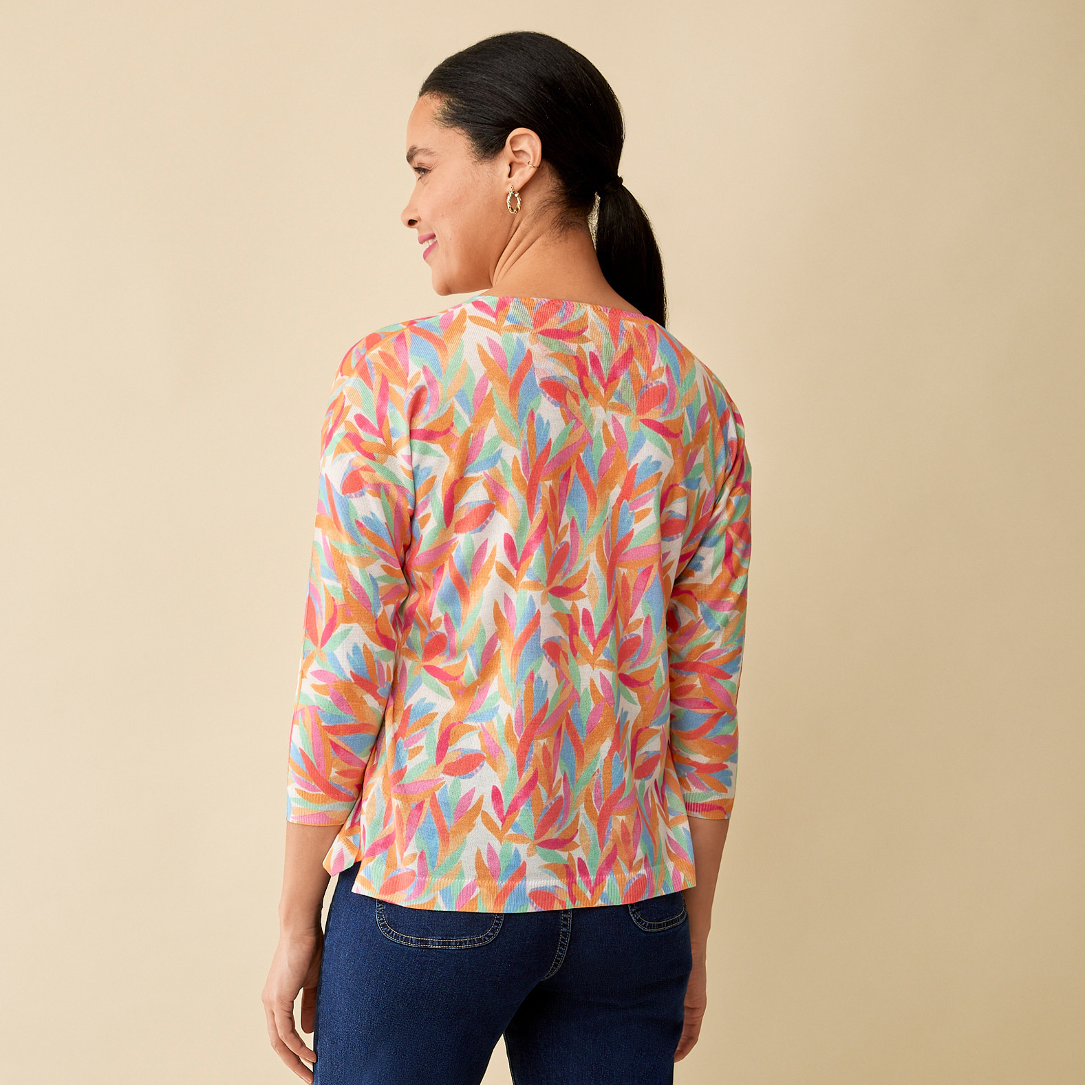 Lightweight Multicolour Sweater Back View