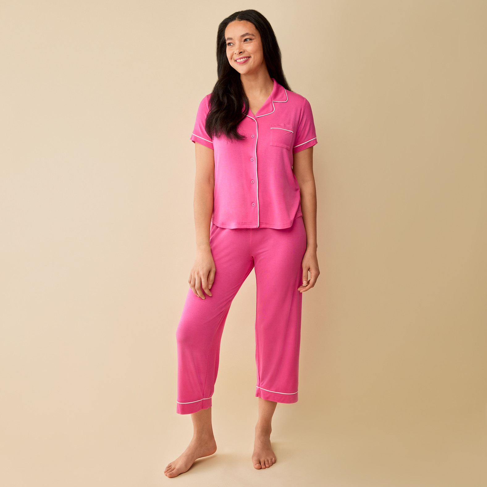 Pink Modal Pyjama Set Full Body