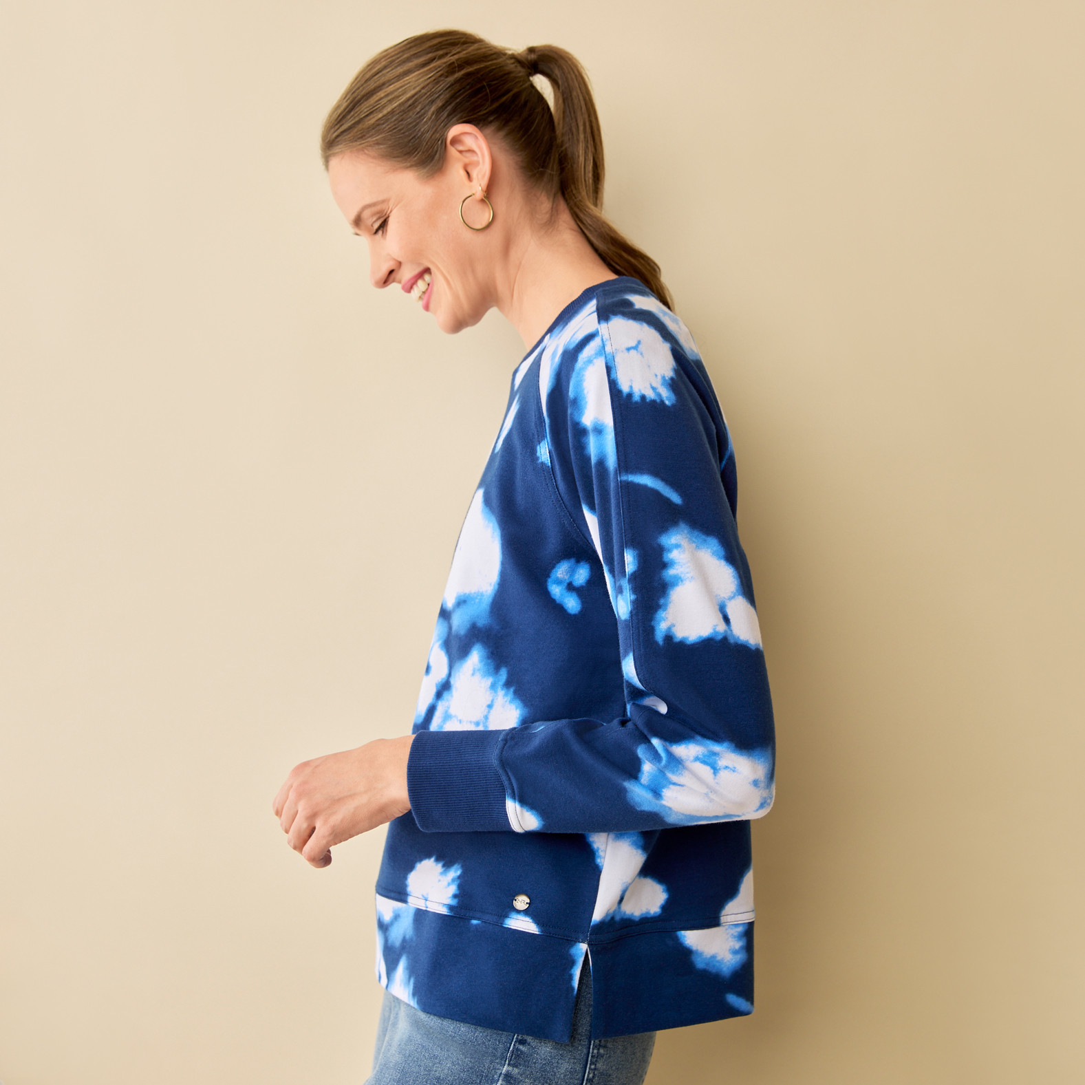 Tie-Dye Crewneck Sweater Side View