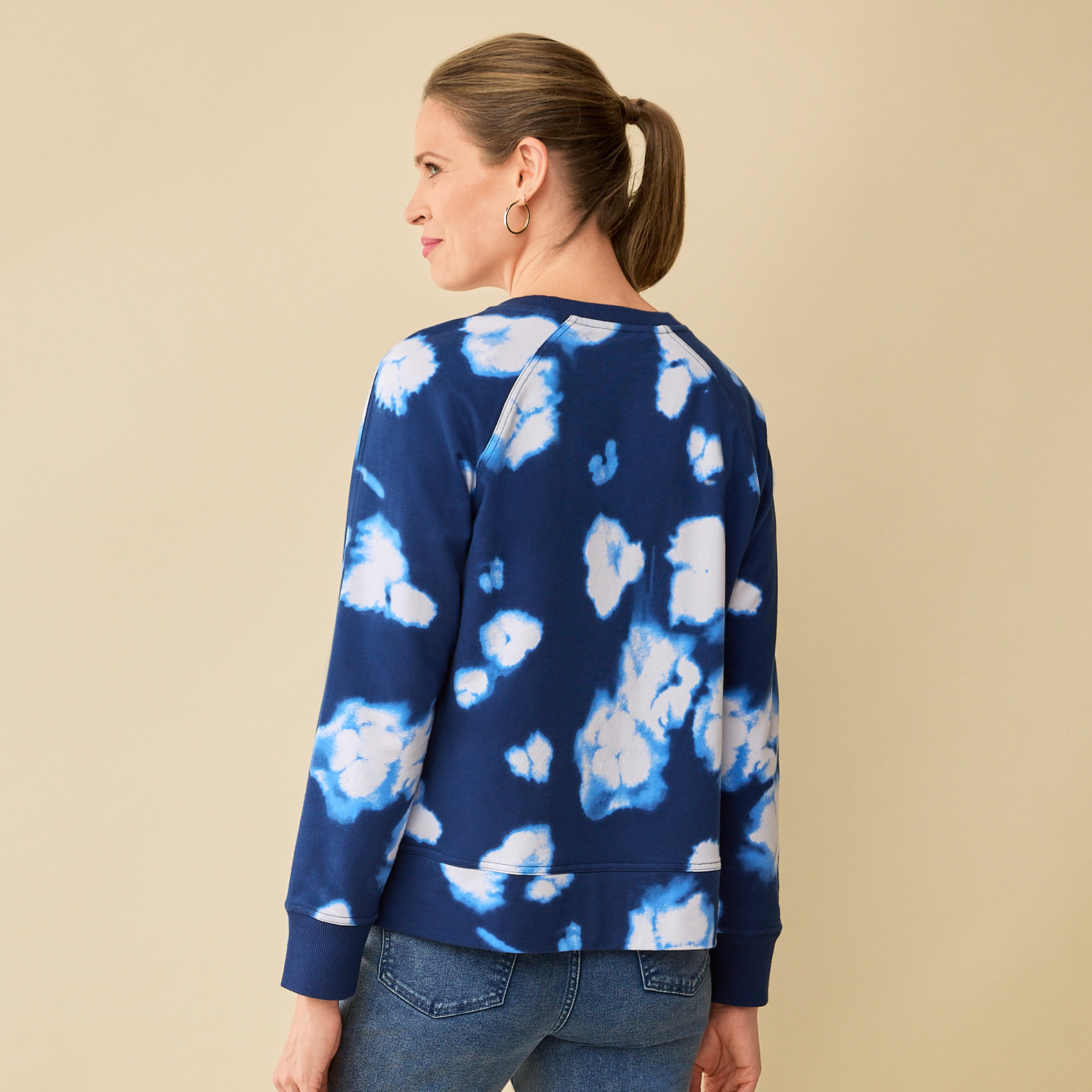 Tie-Dye Crewneck Sweater Back View