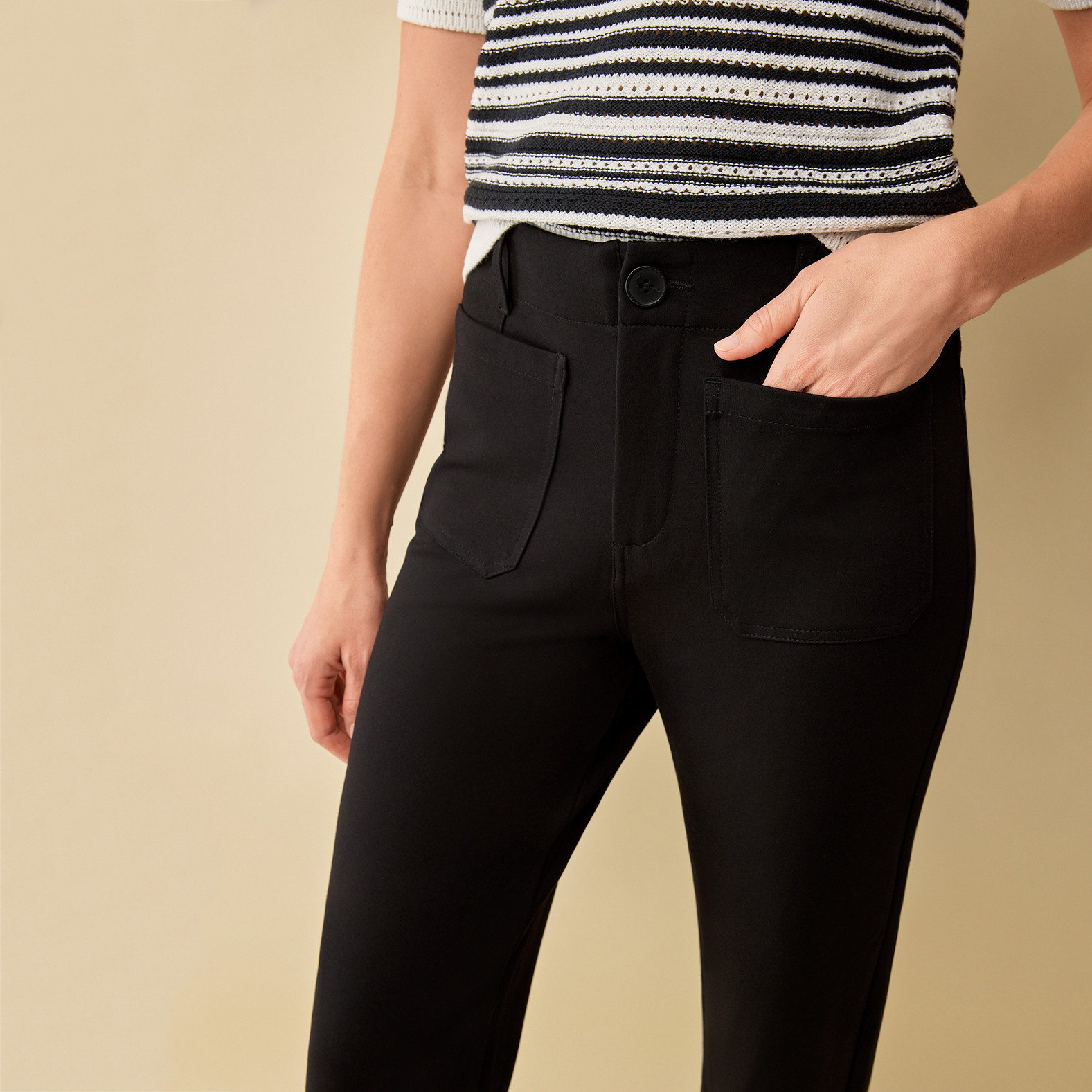 Wide Leg Ponte Pant Close Up