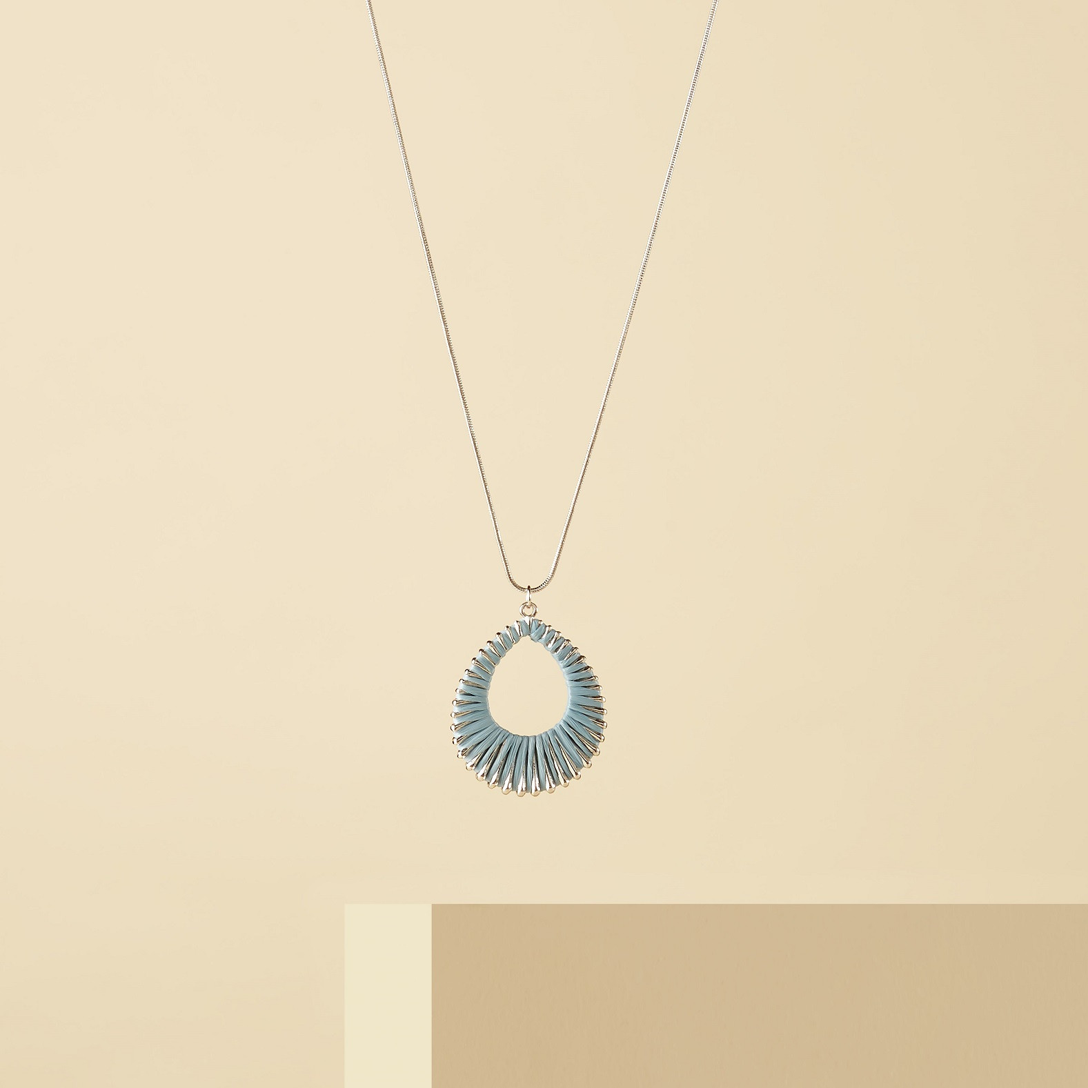 Cord Wrapped Pendant Necklace