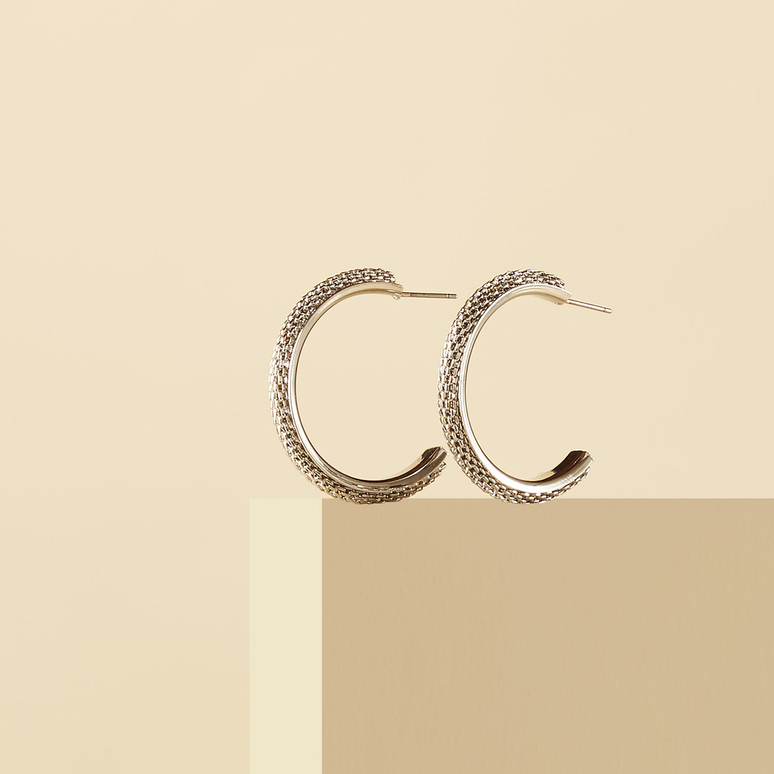 Twisted Mesh Hoop Earrings