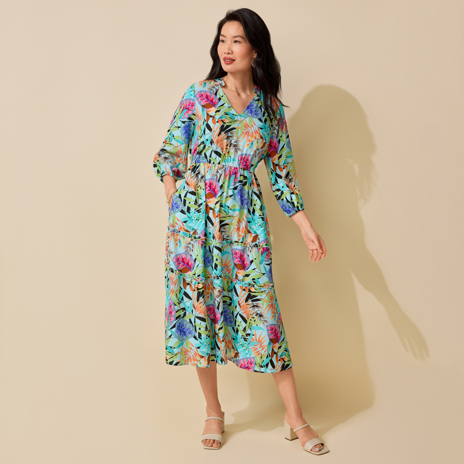 V-Neck Maxi Dress Full Body