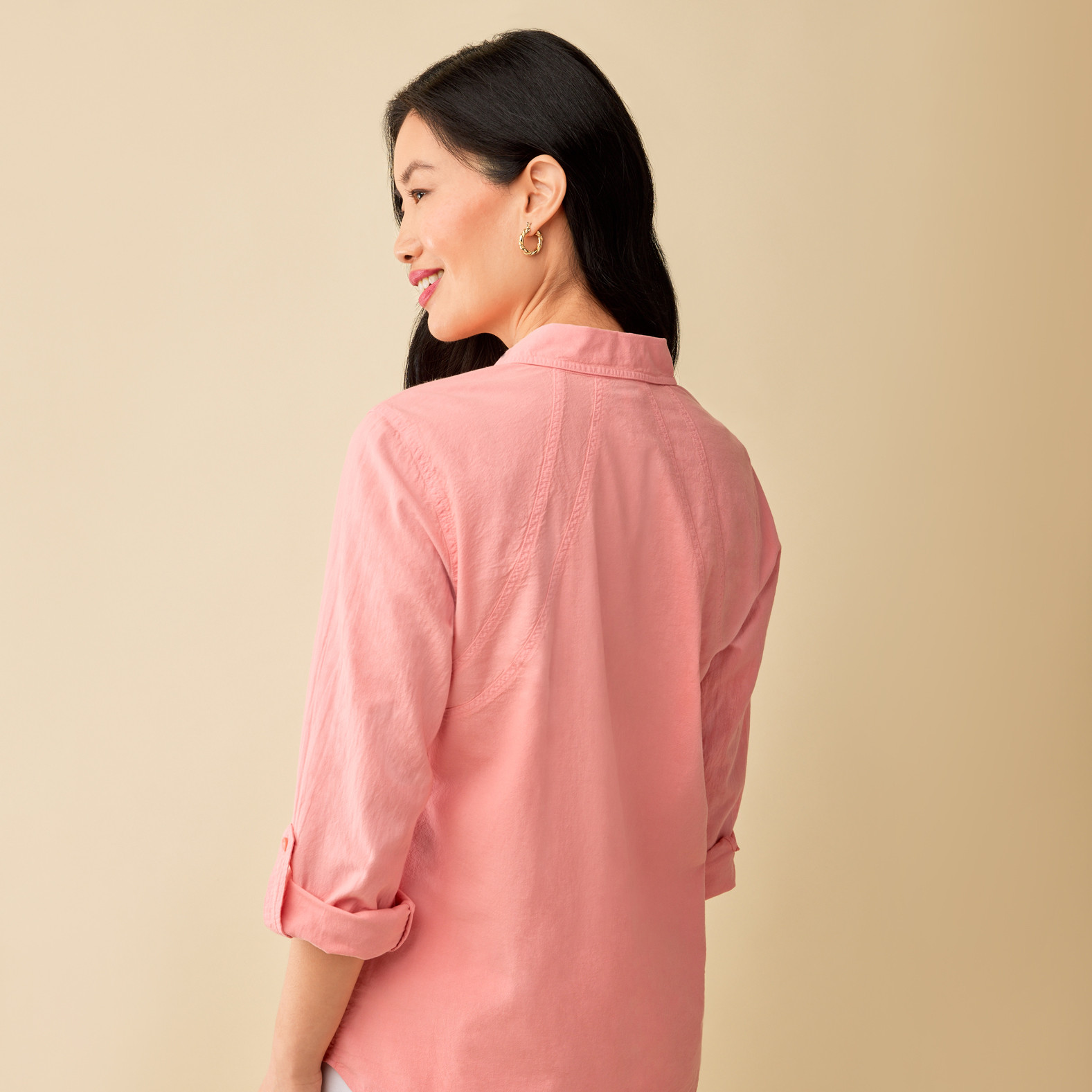 Garment Dye Button Down Shirt Back View