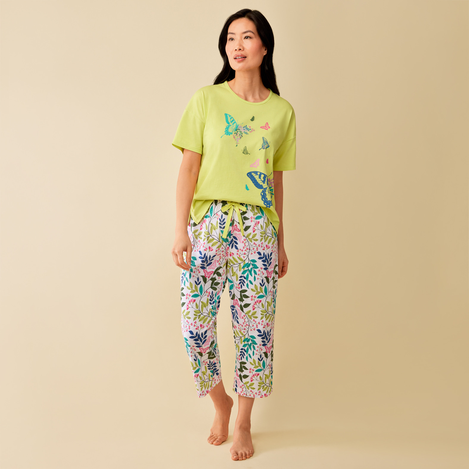 Butterfly Print Pyjama Set Full Body