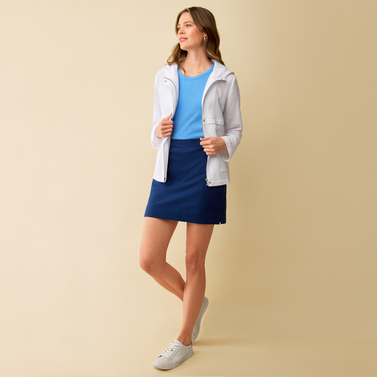 French Terry Active Skort - Navy