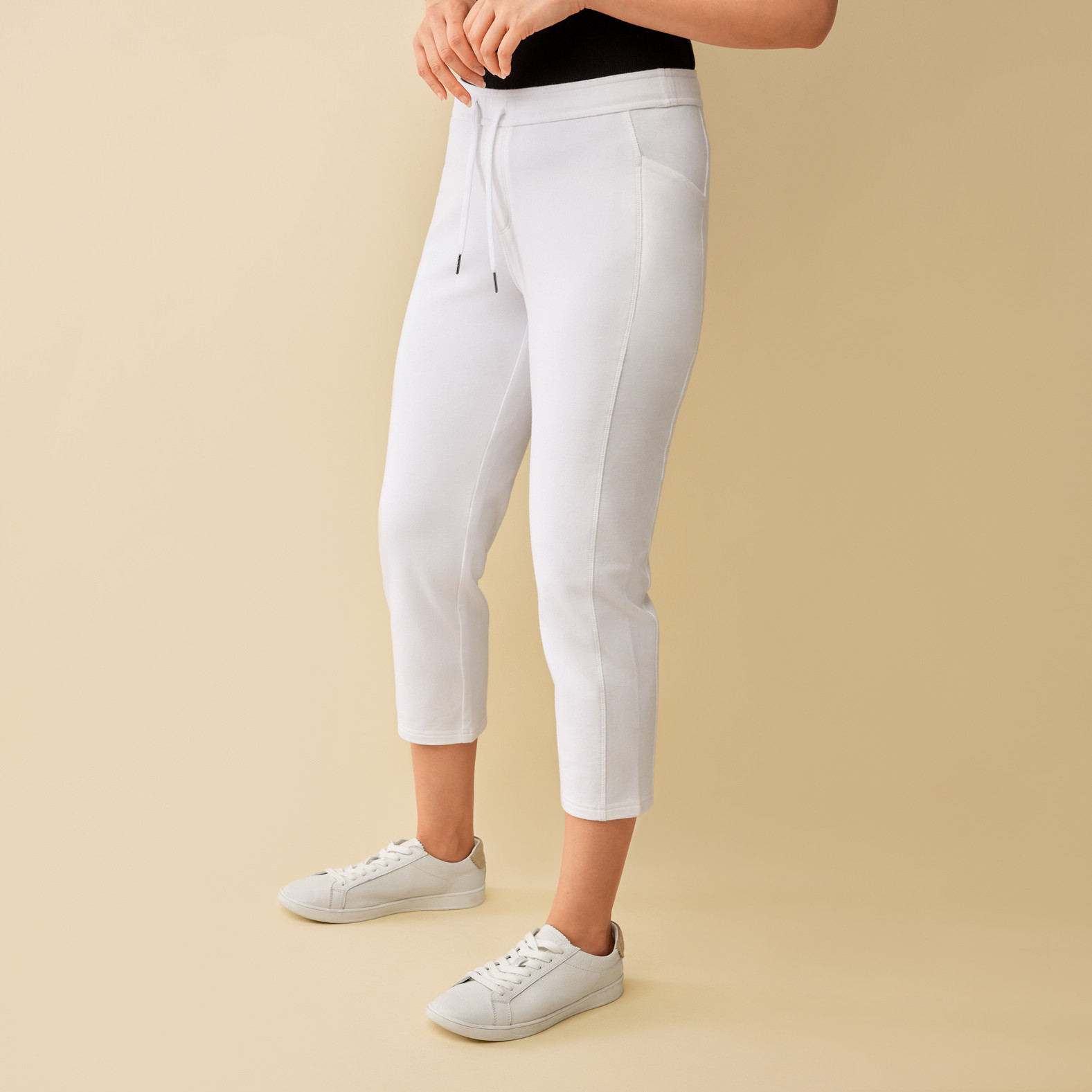 French Terry Seamed Capri Side View