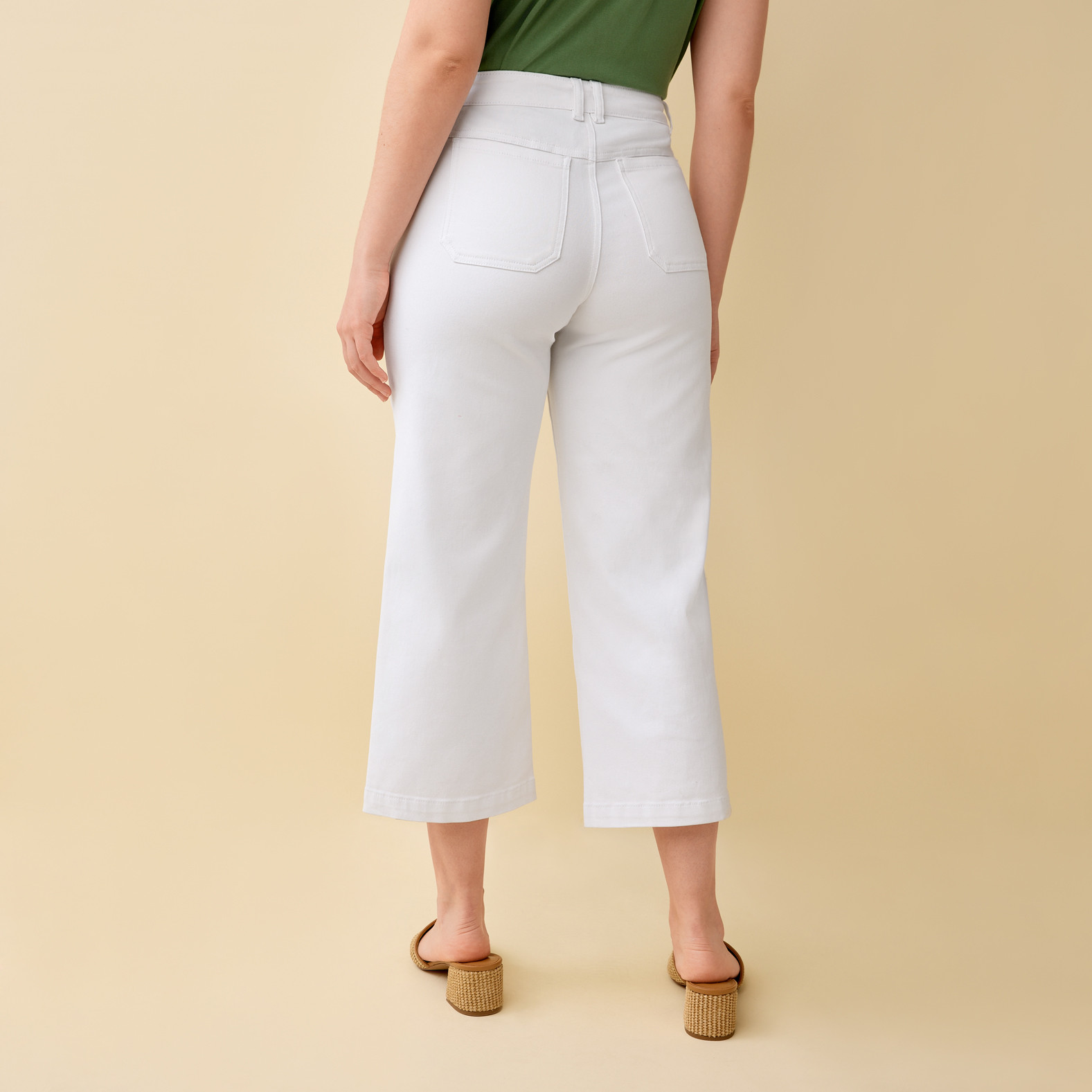 Button Front Crop Pant Back View
