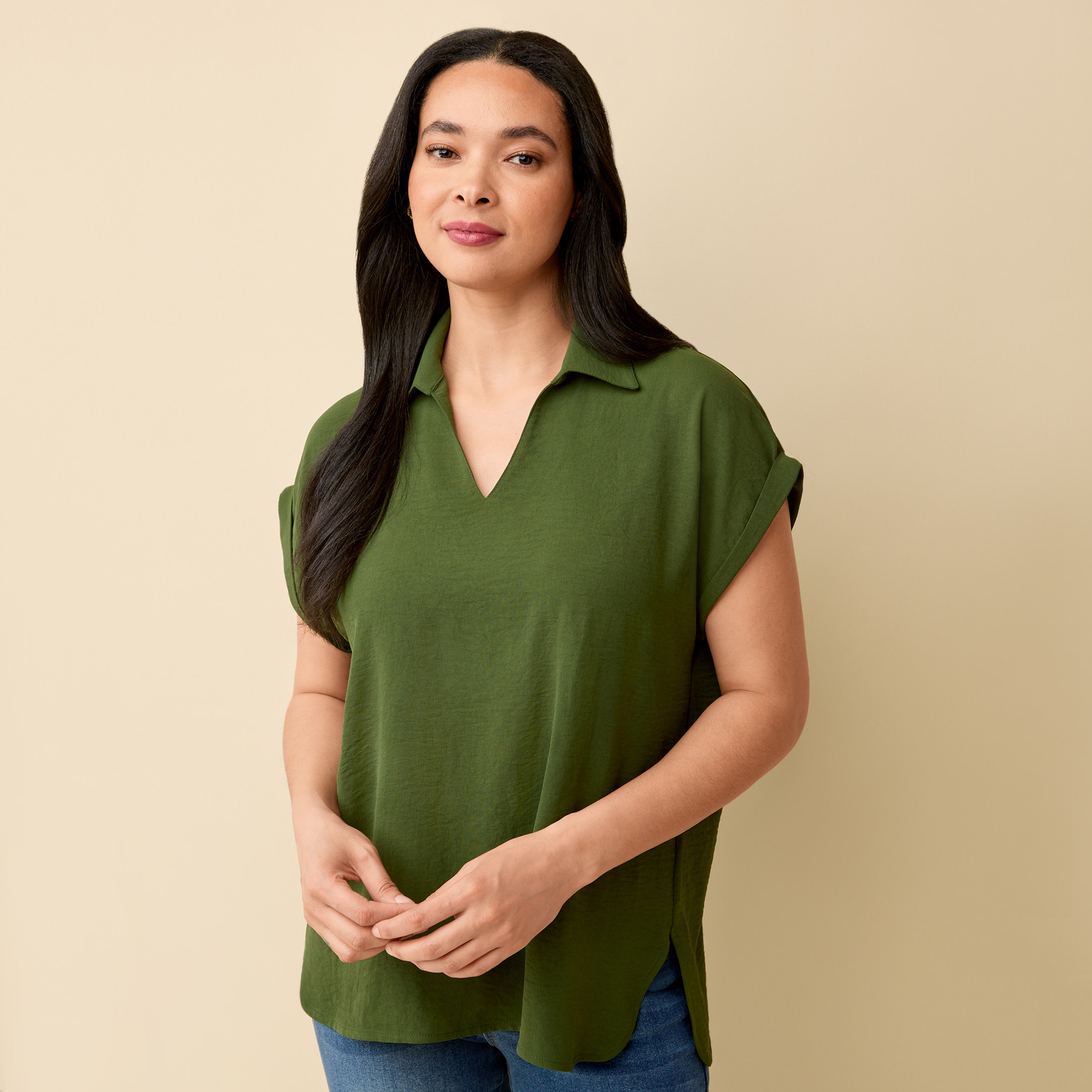 Extended Shoulder Airflow Top Untucked
