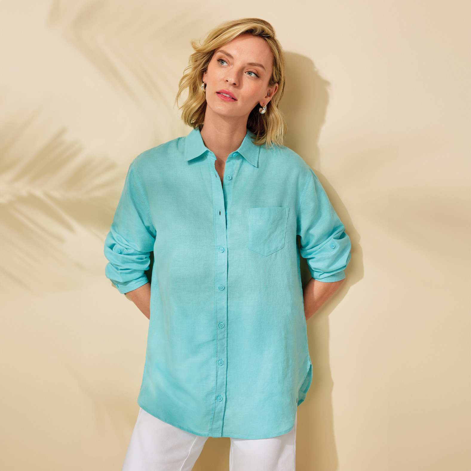 Linen-Cotton Button Down Shirt