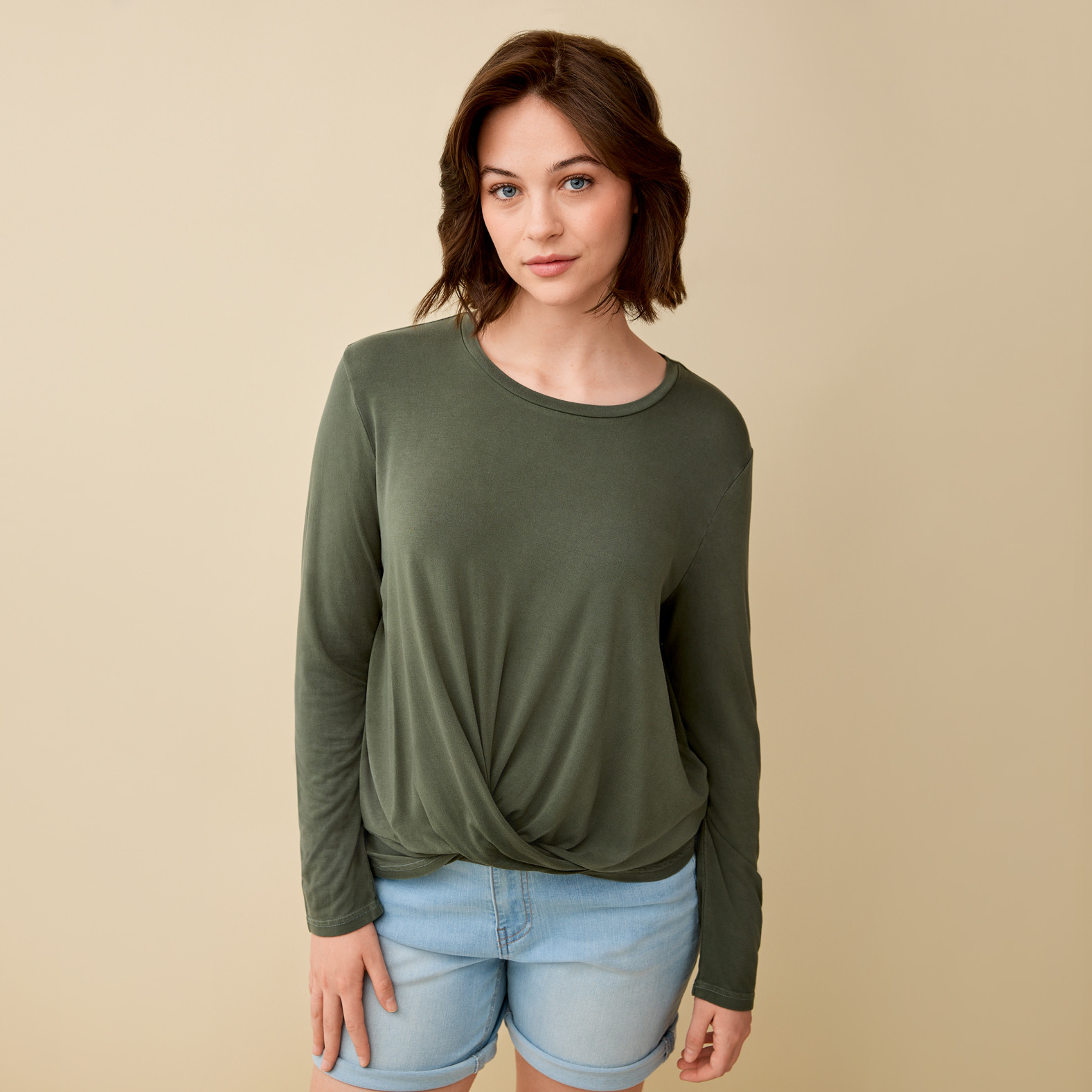 Long Sleeve Knot Detail Top