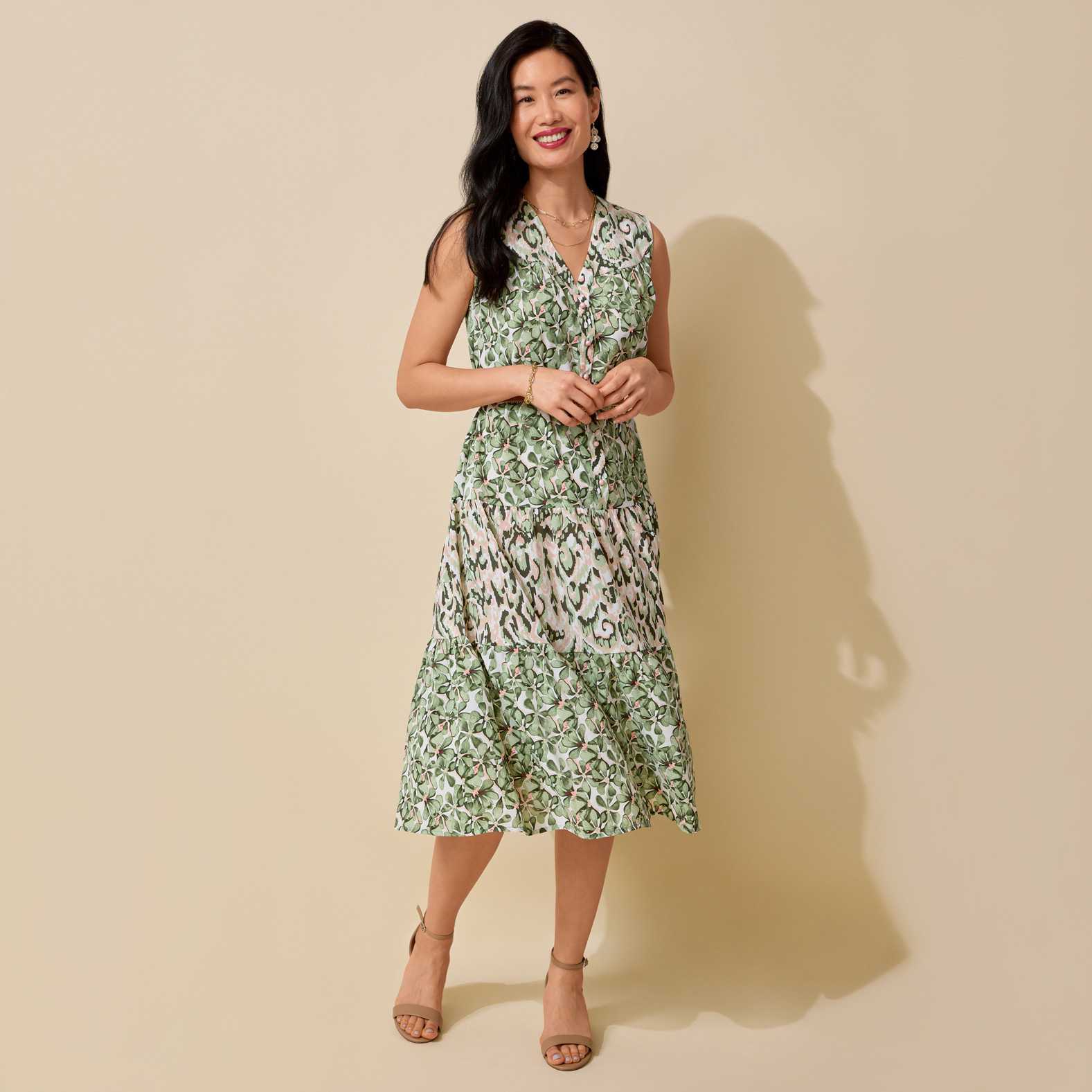 Mixed Patterns Sleeveless Dress