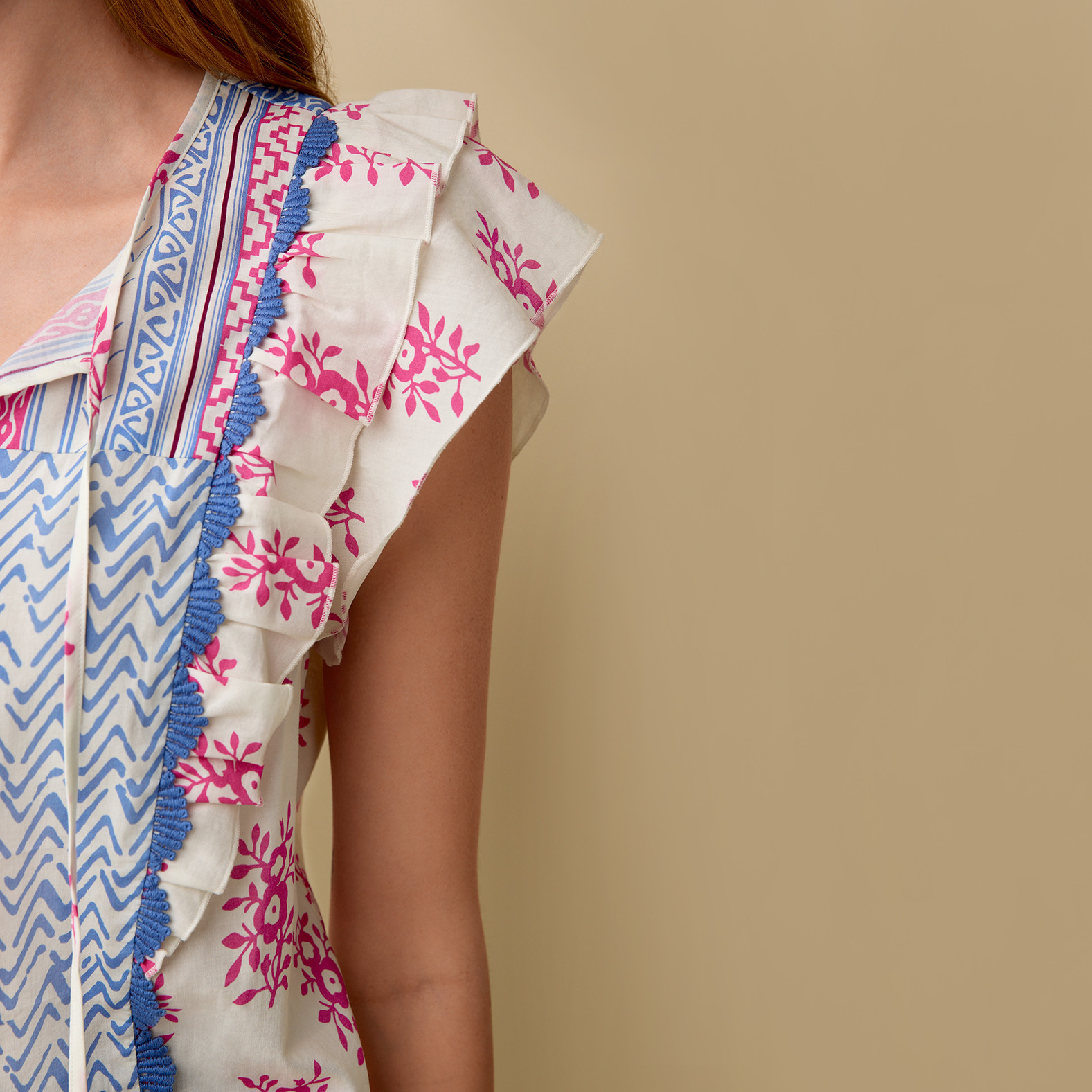Ruffle Detail Tank Top Close Up