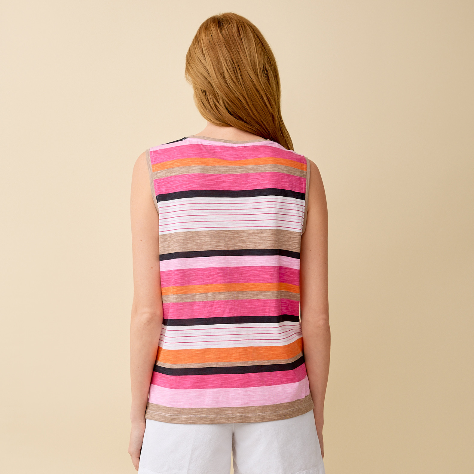 Striped V-Neck Tank Top Back View