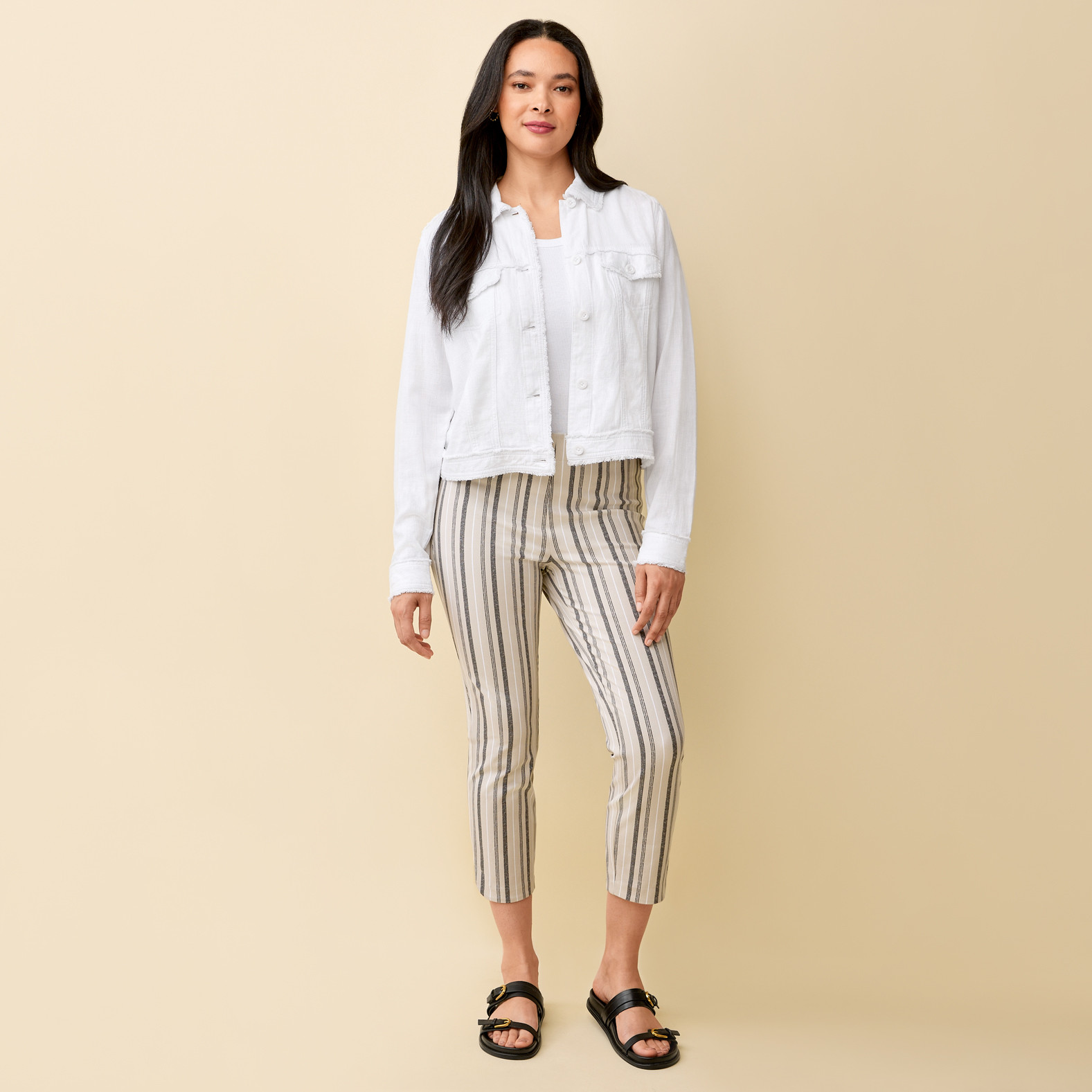 Striped Comfort Crop Pant