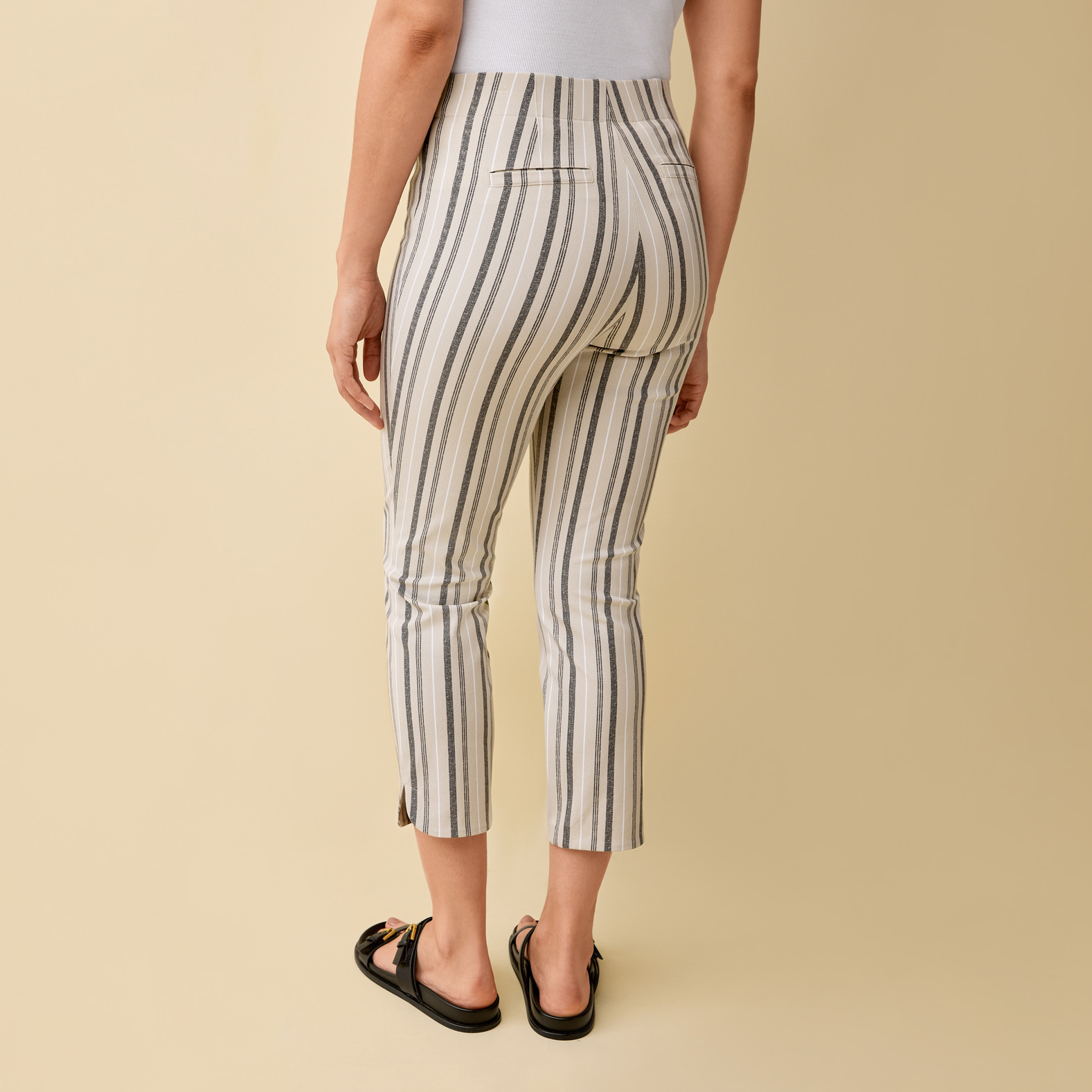 Striped Comfort Crop Pant Back View